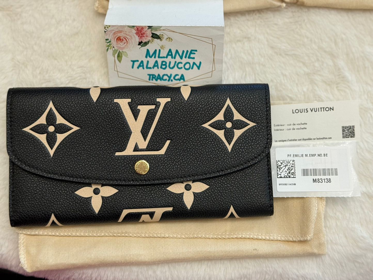 Louis Vuitton Emilie Bicolor Wallet black/creme