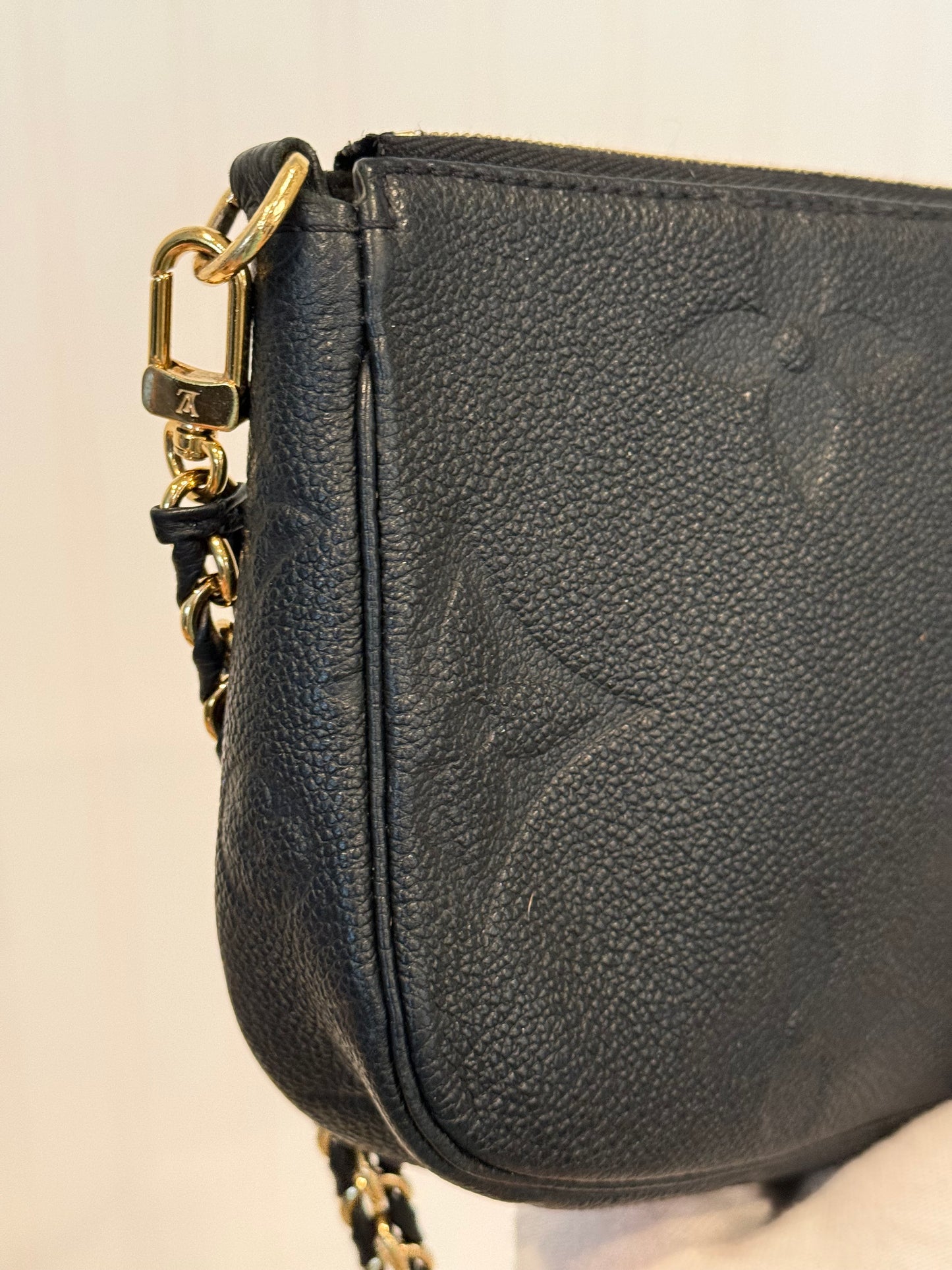 Louis Vuitton Large Pochette Mono Giant Black Empreinte with chain strap