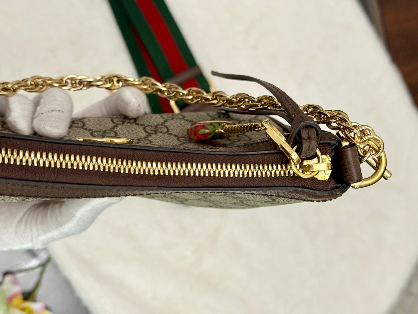Gucci GG Supreme Ophidia Small Strawberry Bag Limited Edition