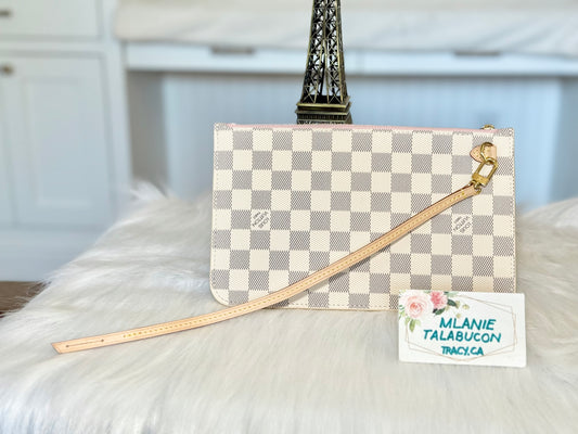 Louis Vuitton Neverfull MM/GM Damier Azur Rose Ballerine Pouch