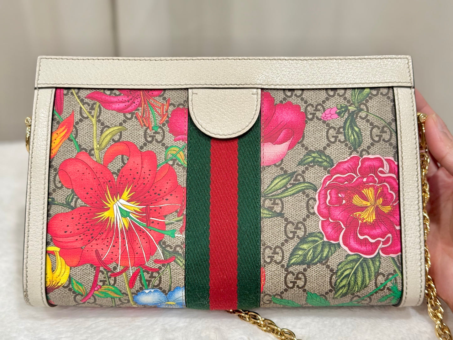 Gucci GG Supreme Flora Ophidia Small Shoulder Bag 503877