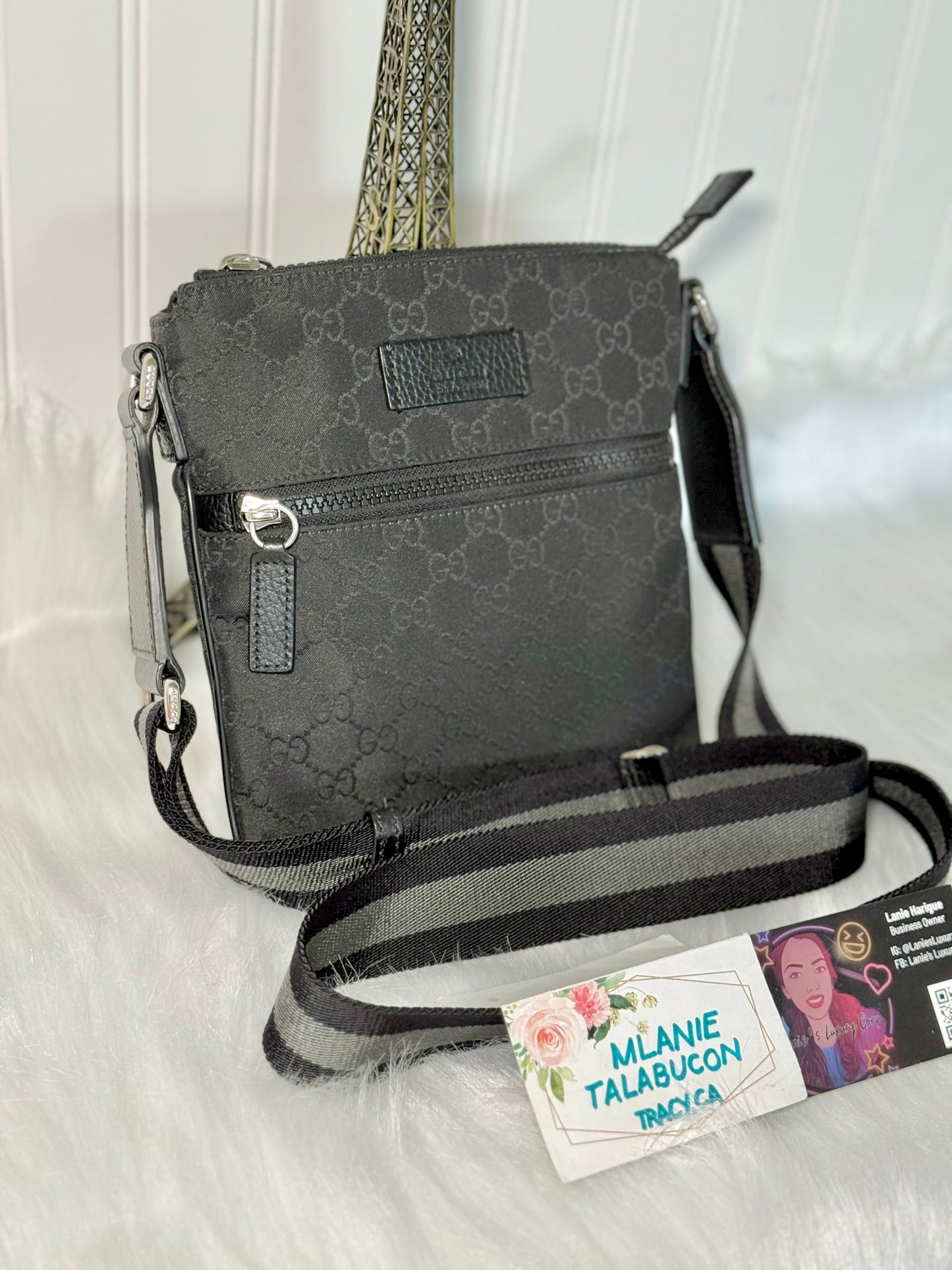 Gucci Nylon GG Canvas Messenger Bag Black 449183