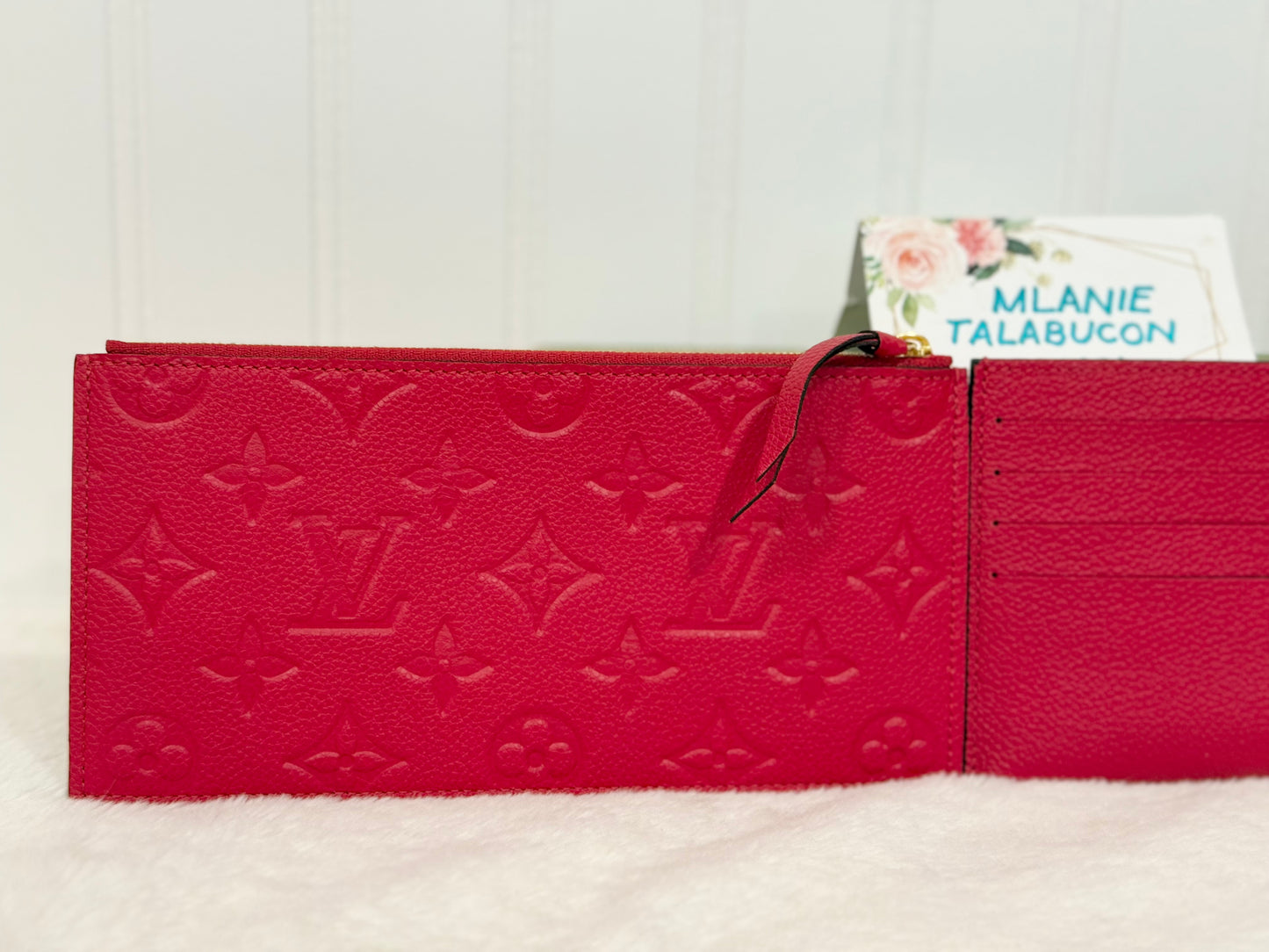 Louis Vuitton Felicie Pochette Mono Empreinte Scarlet Red
