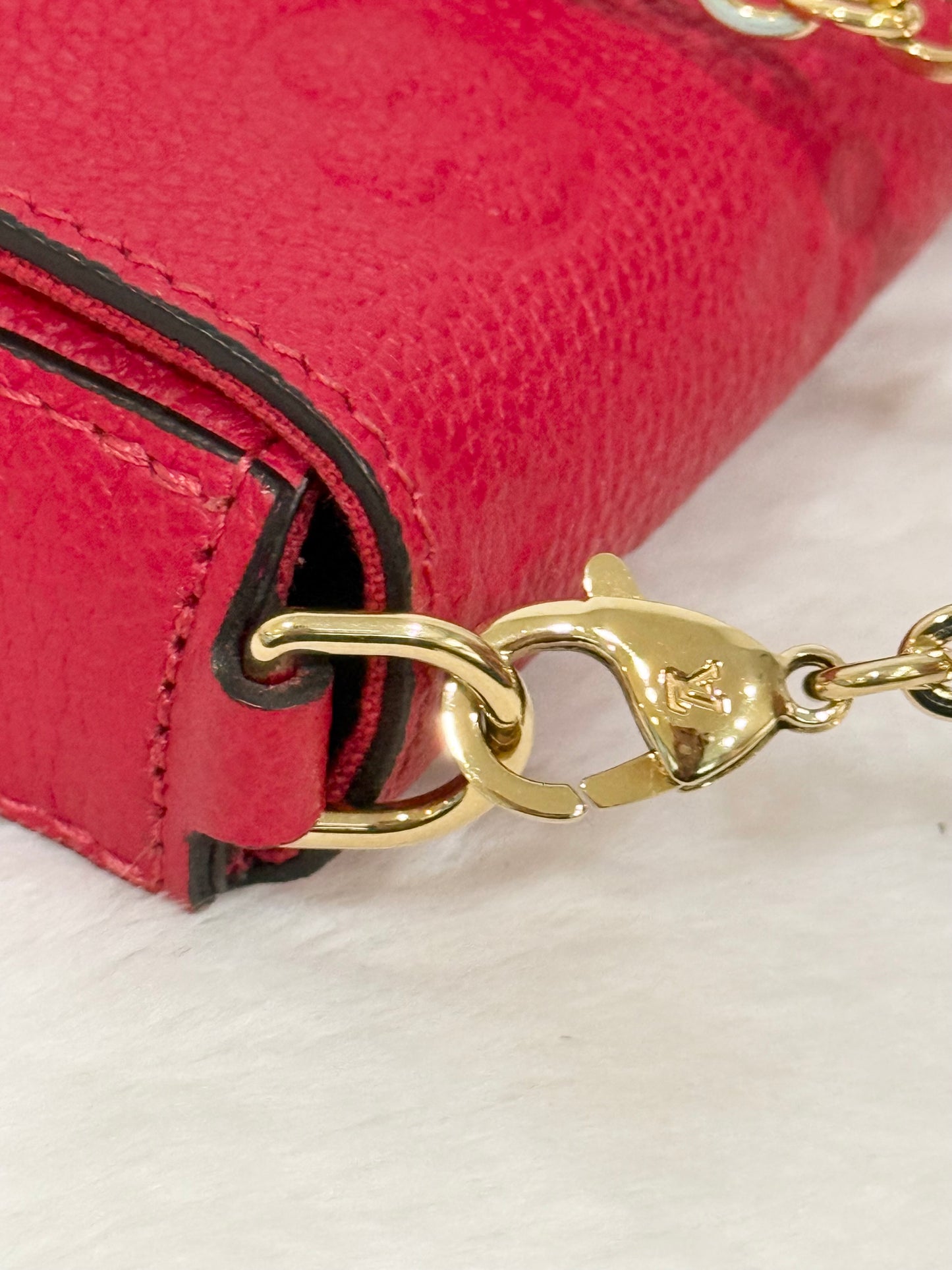Louis Vuitton Felicie Pochette Mono Empreinte Scarlet Red
