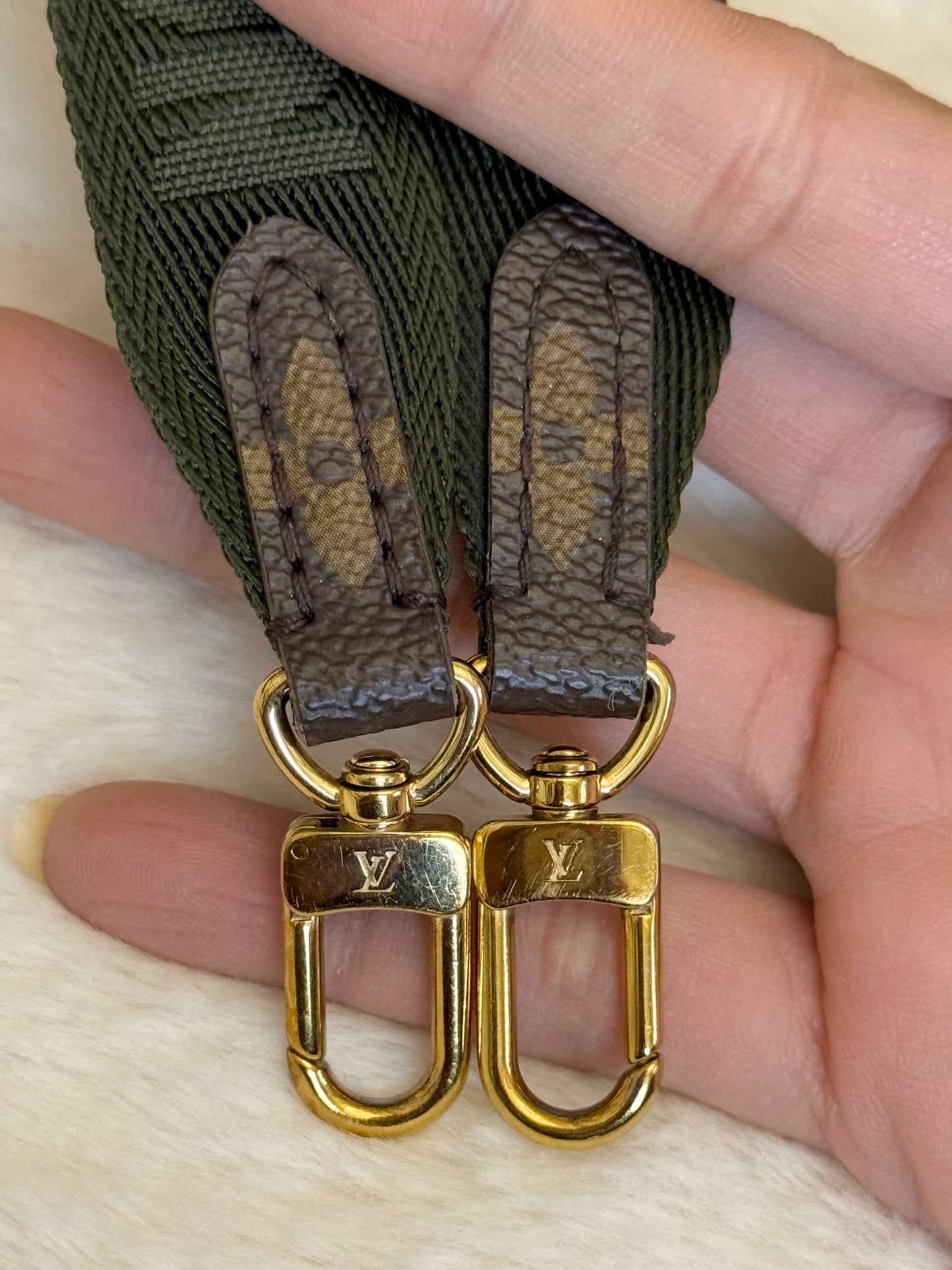 Louis Vuitton Khaki Guitar/Jacquard Adjustable Strap
