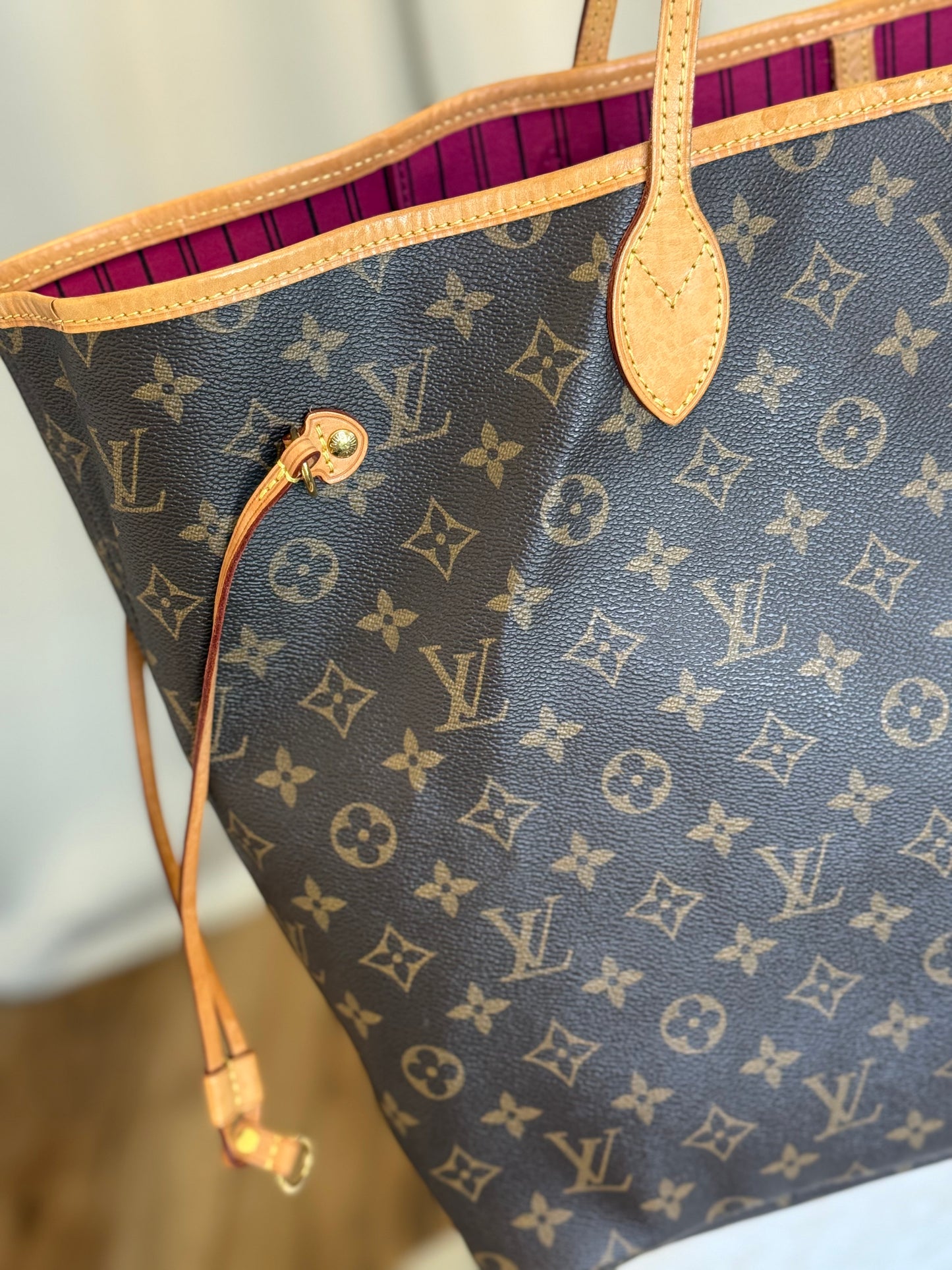 Louis Vuitton Neverfull GM Mono Pivoine Bag and Pouch