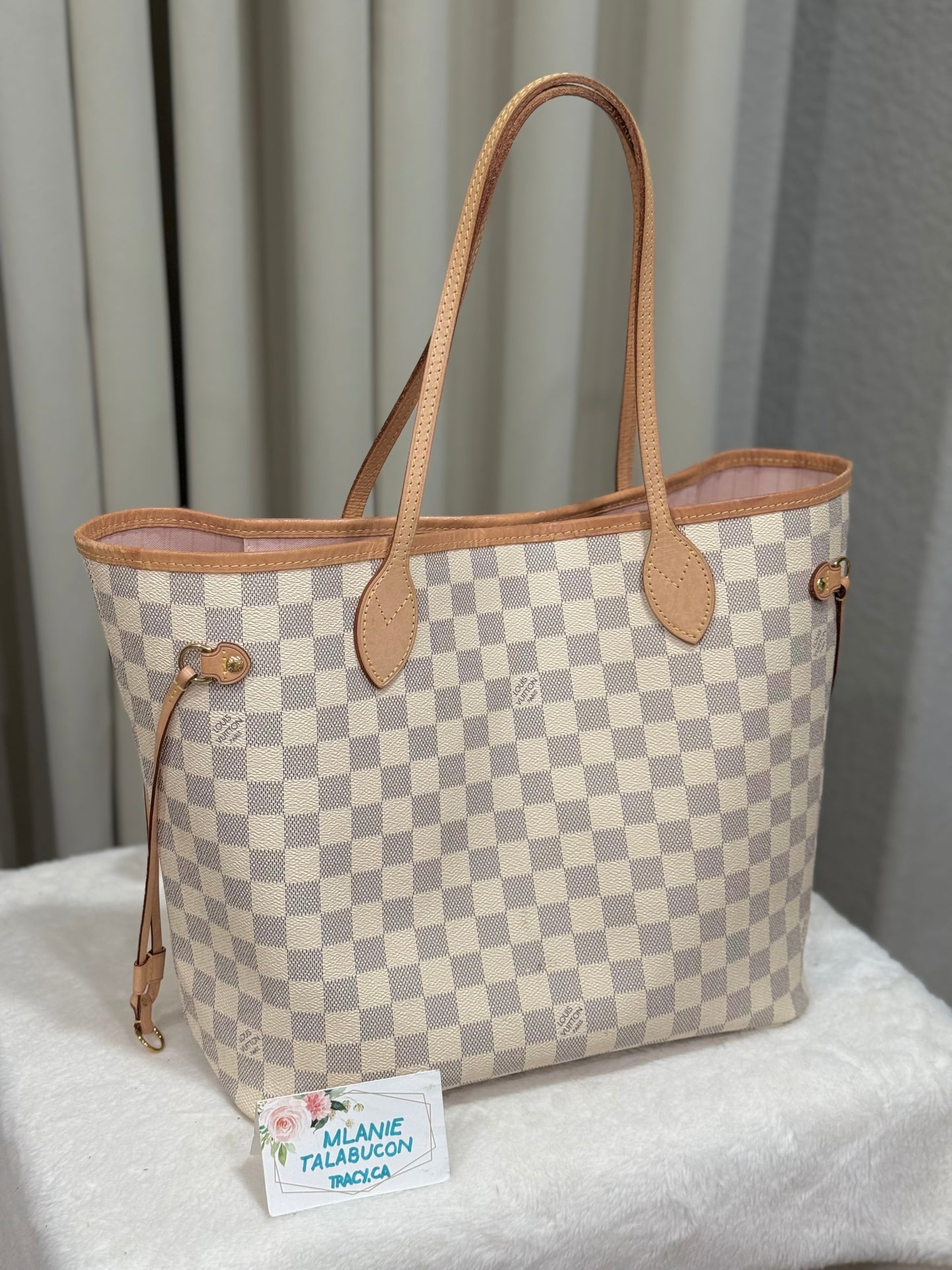 Louis Vuitton Neverfull MM Damier Azur Rose Ballerine
