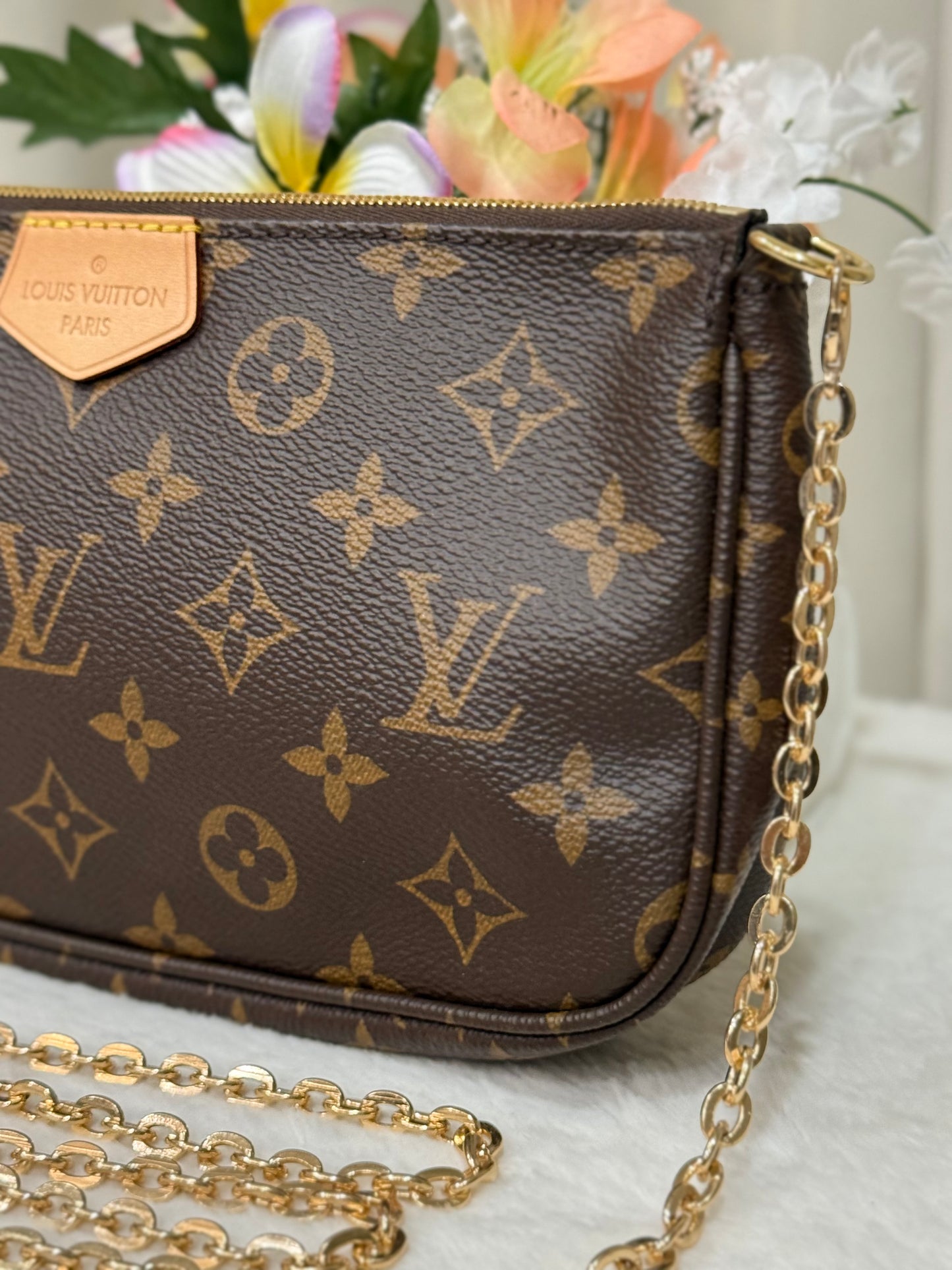 Louis Vuitton Multi Pochette Accessoires with Light Pink Strap