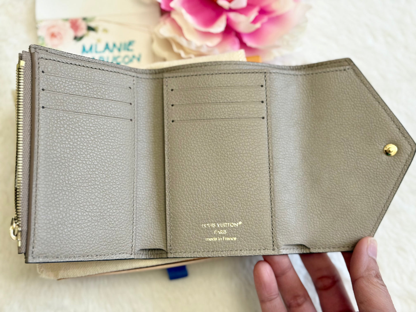 Louis Vuitton Victorine Giant Empreinte Bicolor Dove/Creme Wallet ~ BRAND NEW!