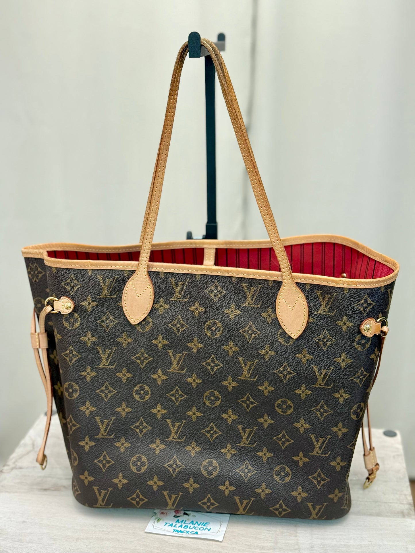 Louis Vuitton Neverfull MM Mono Cerise