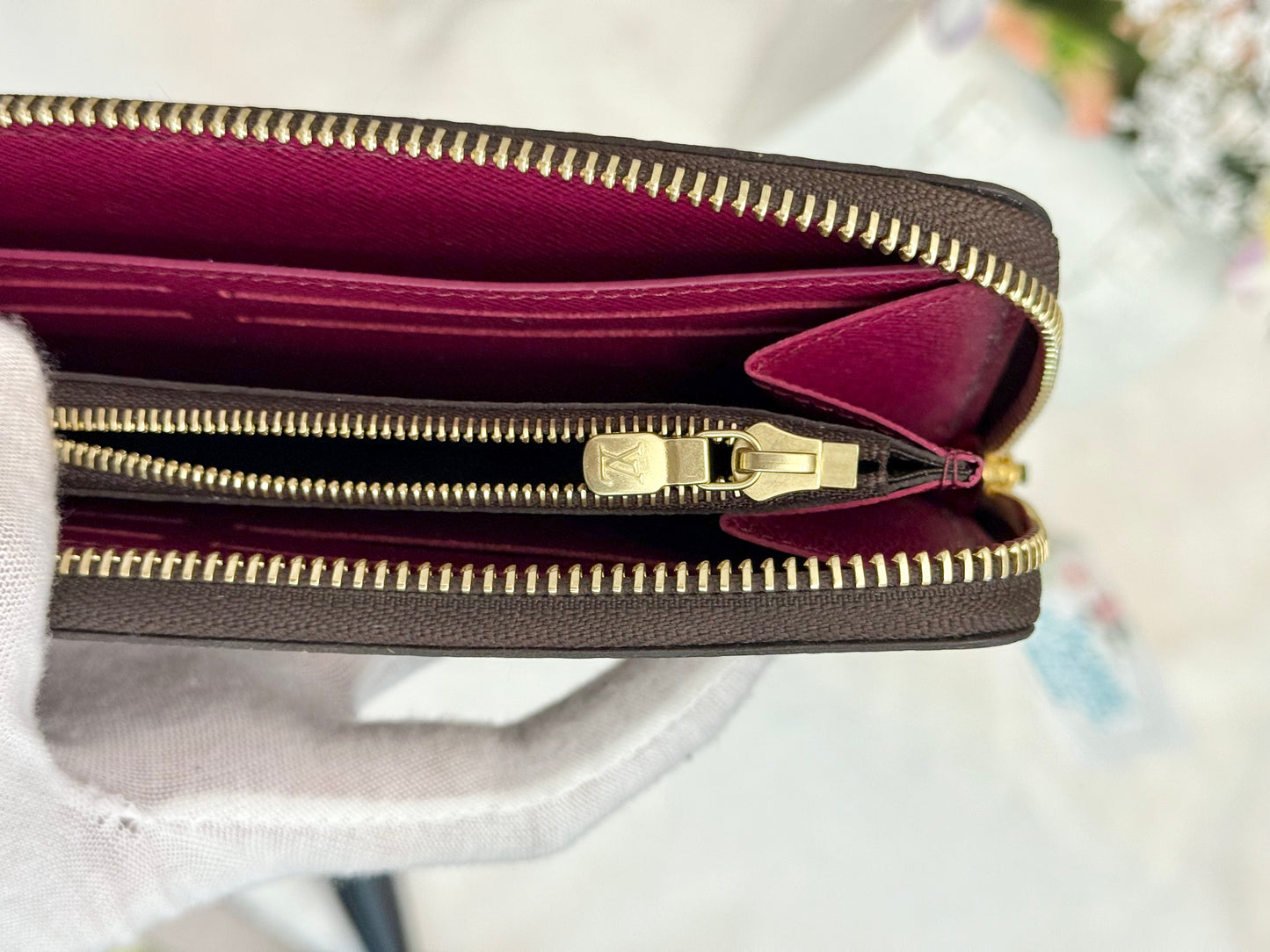 Louis Vuitton Clemence Mono Fuchsia Wallet
