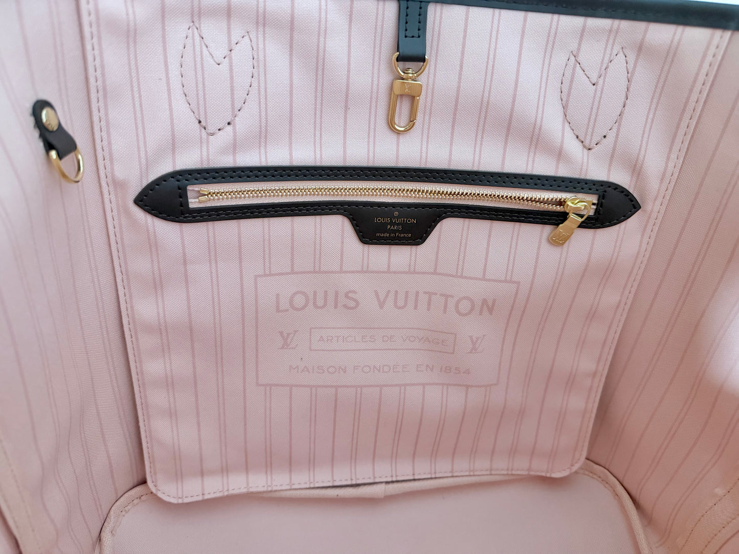 Louis Vuitton Neverfull MM Braided Damier Ebene Rose Quartz
