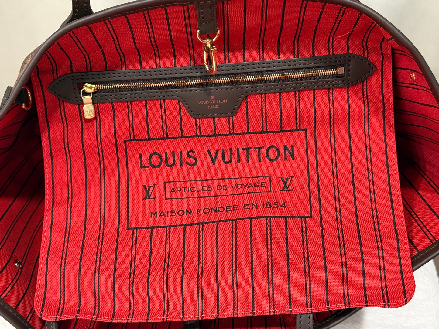 Louis Vuitton Neverfull MM Damier Ebene Cerise