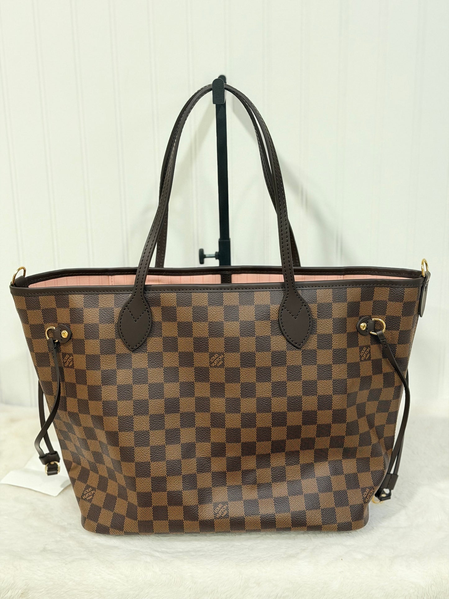 Louis Vuitton Neverfull MM Braided Damier Ebene Rose Quartz