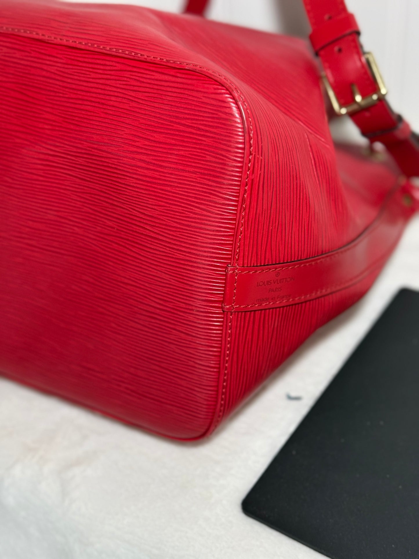 Louis Vuitton Red Epi Petit Noe