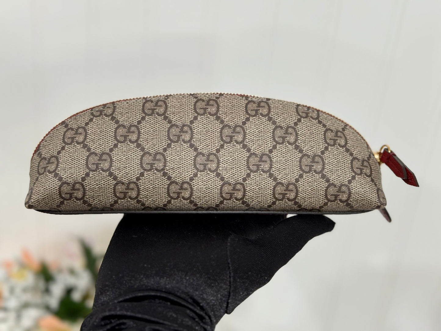 Gucci Beige/Ebony GG Coated Canvas Fabric Cat Pencil Case