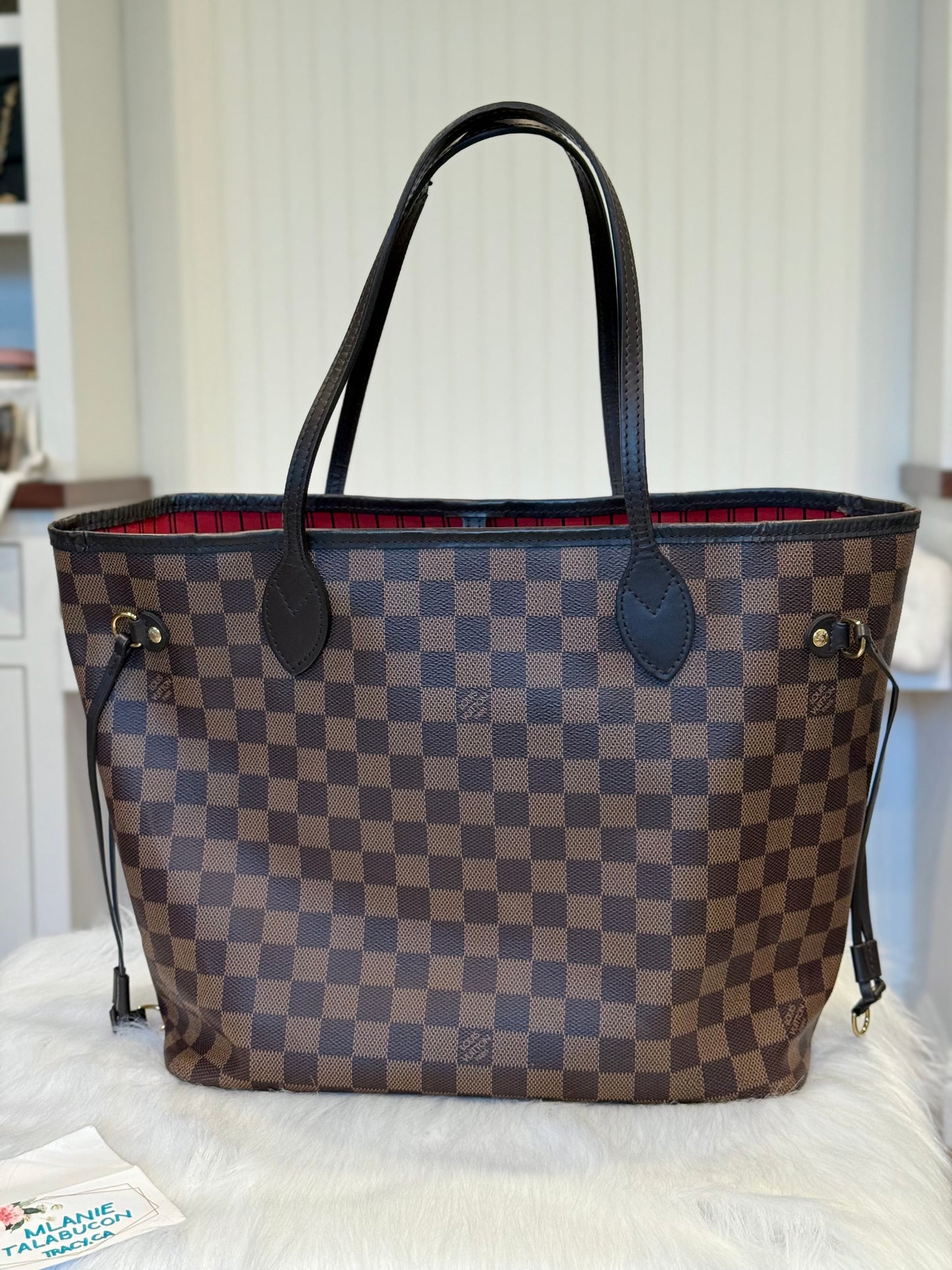 Louis Vuitton Neverfull MM Damier Ebene Cerise