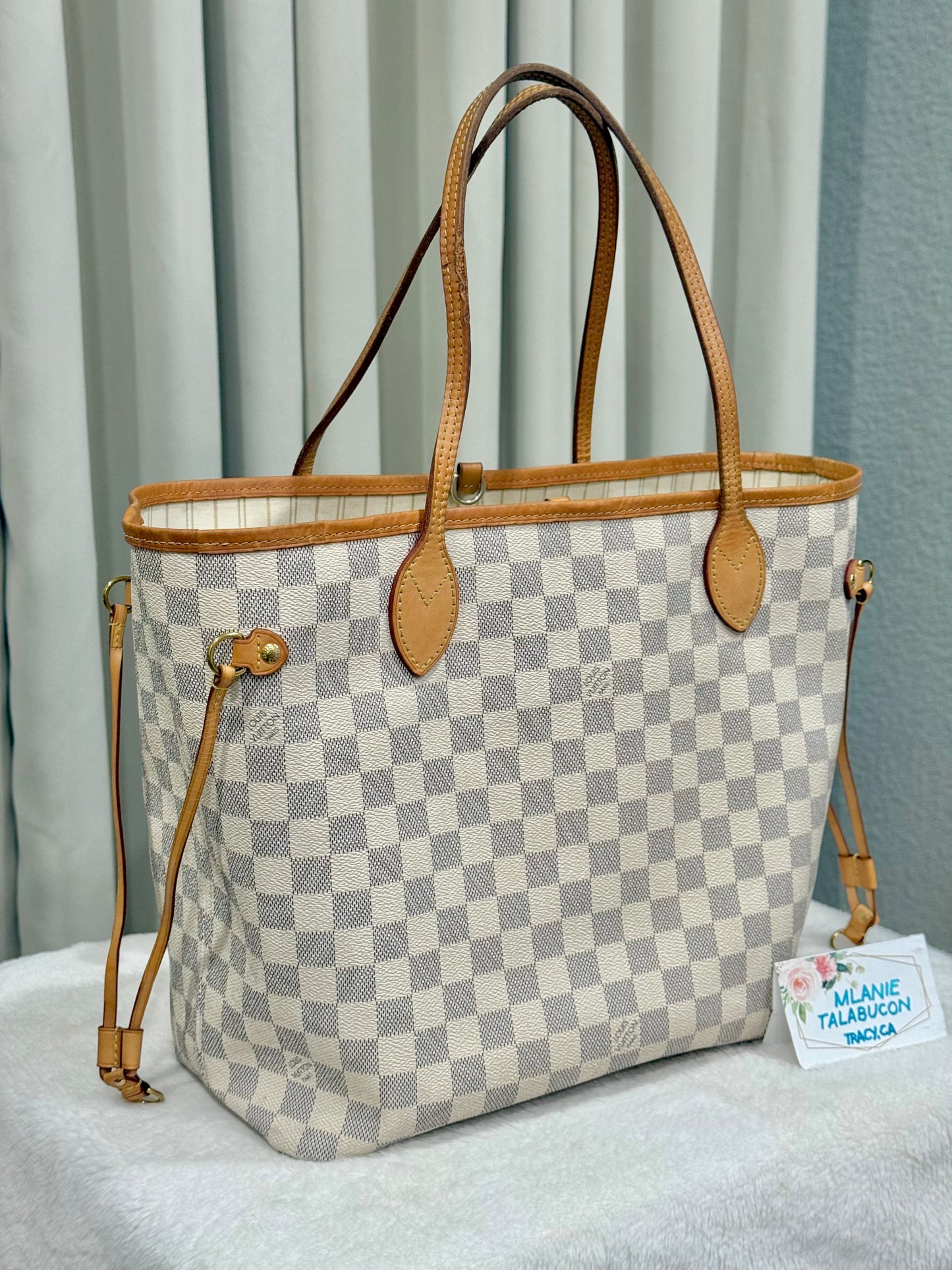 Louis Vuitton Neverfull MM Damier Azur Beige