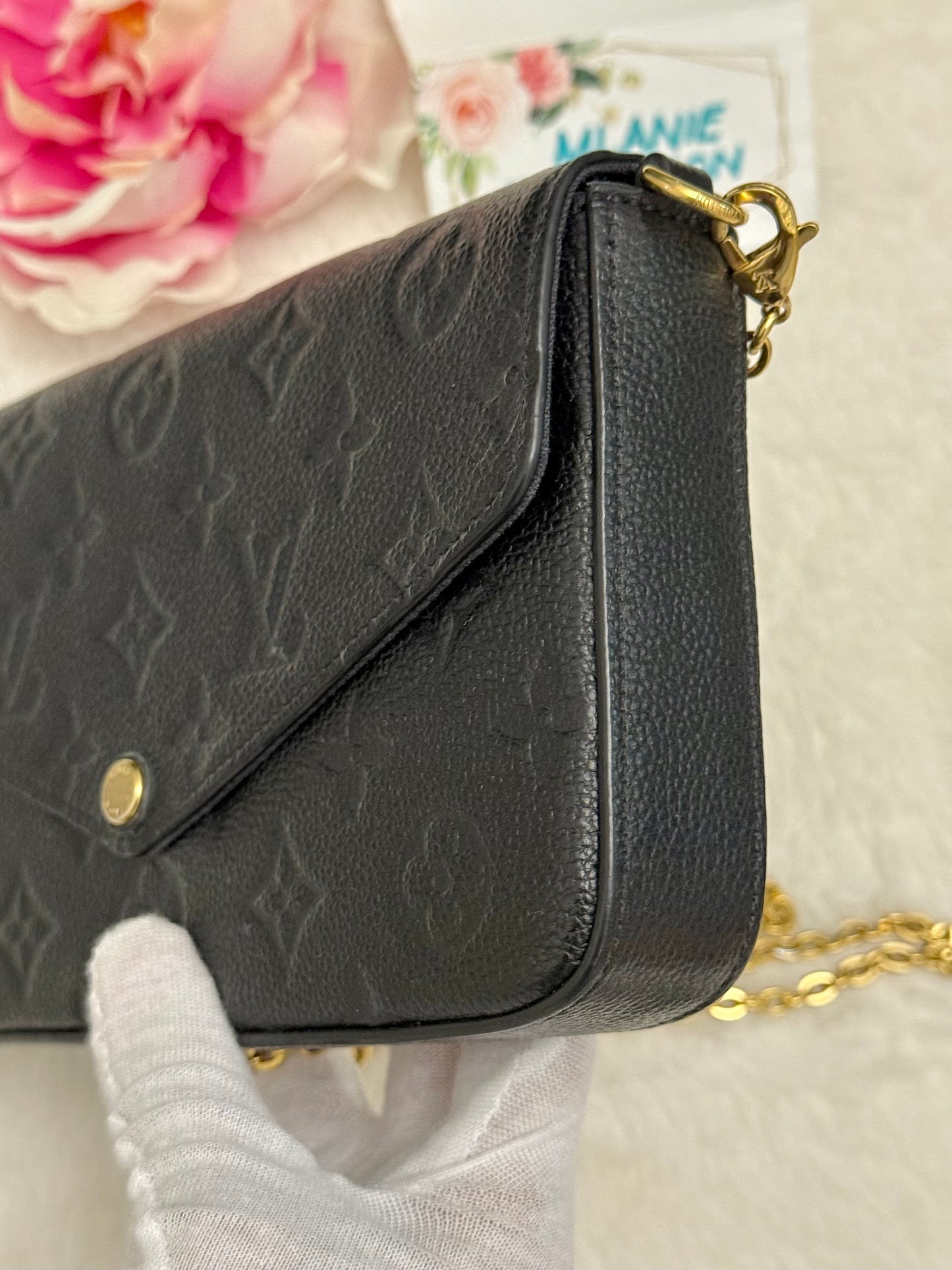 Louis Vuitton Felicie Pochette Black Empreinte