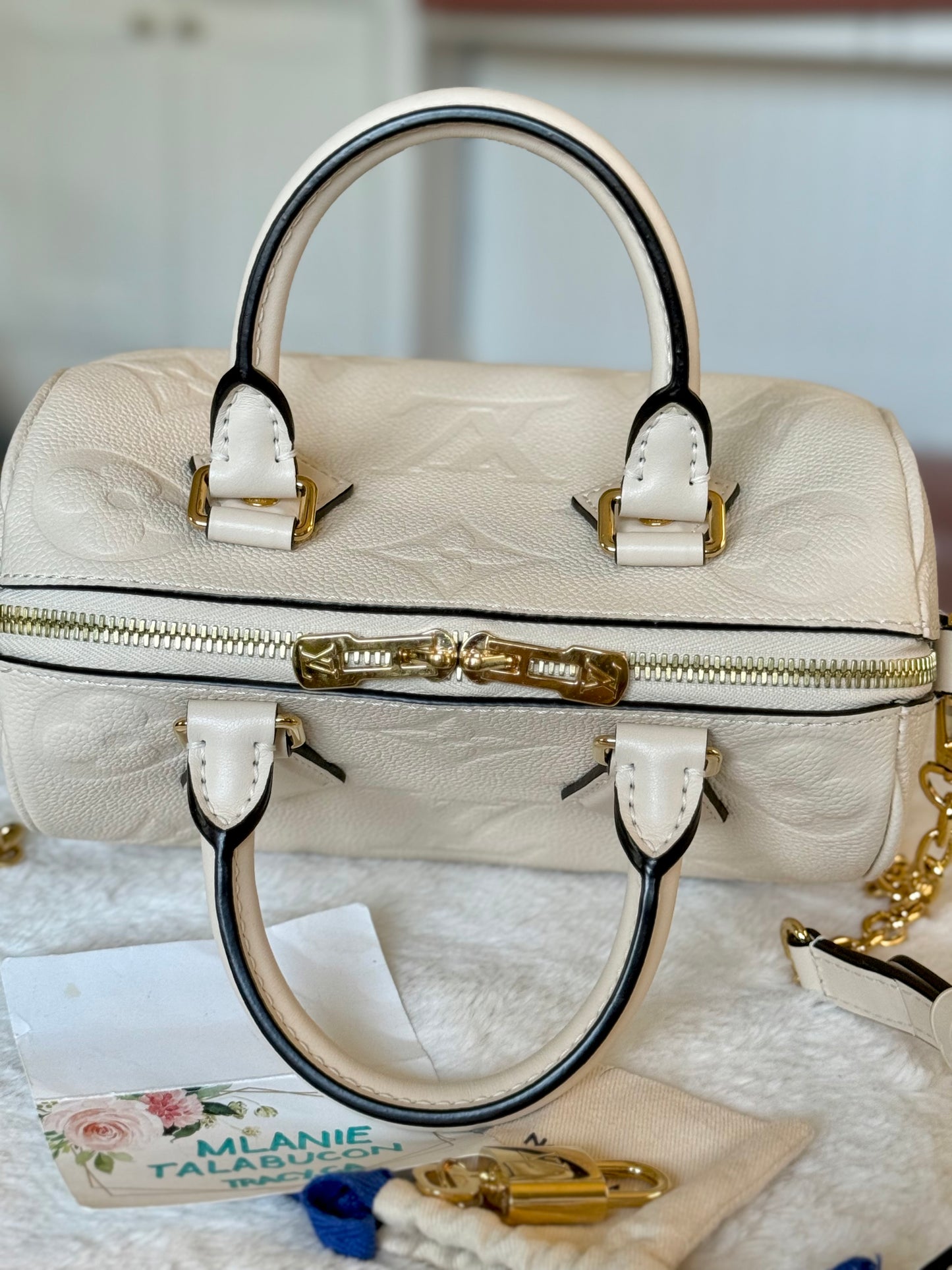 Speedy Bandouliere 20 Mono Giant Empreinte Creme