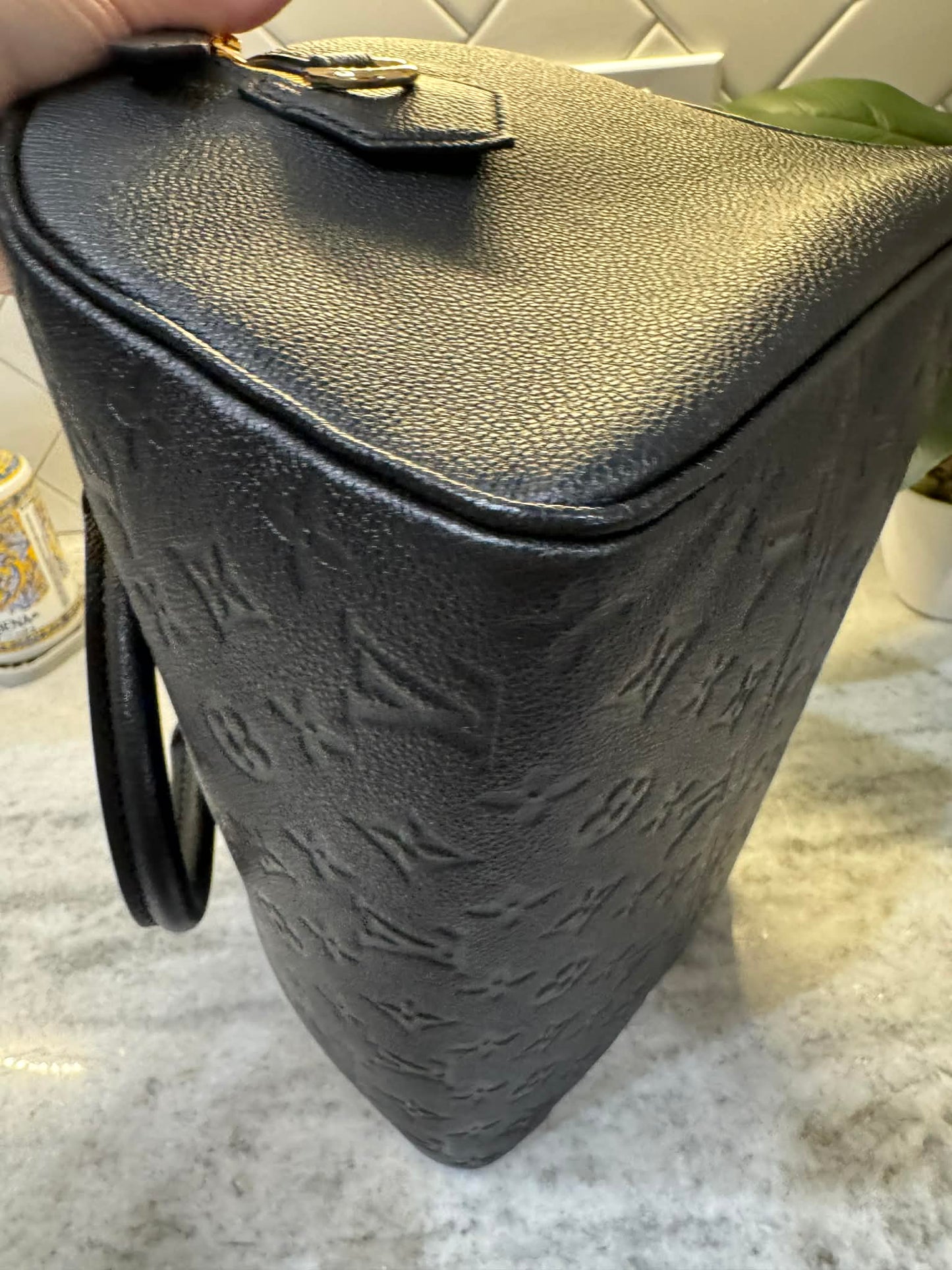 Louis Vuitton Speedy 30 Bandouliere Mono Empreinte Black