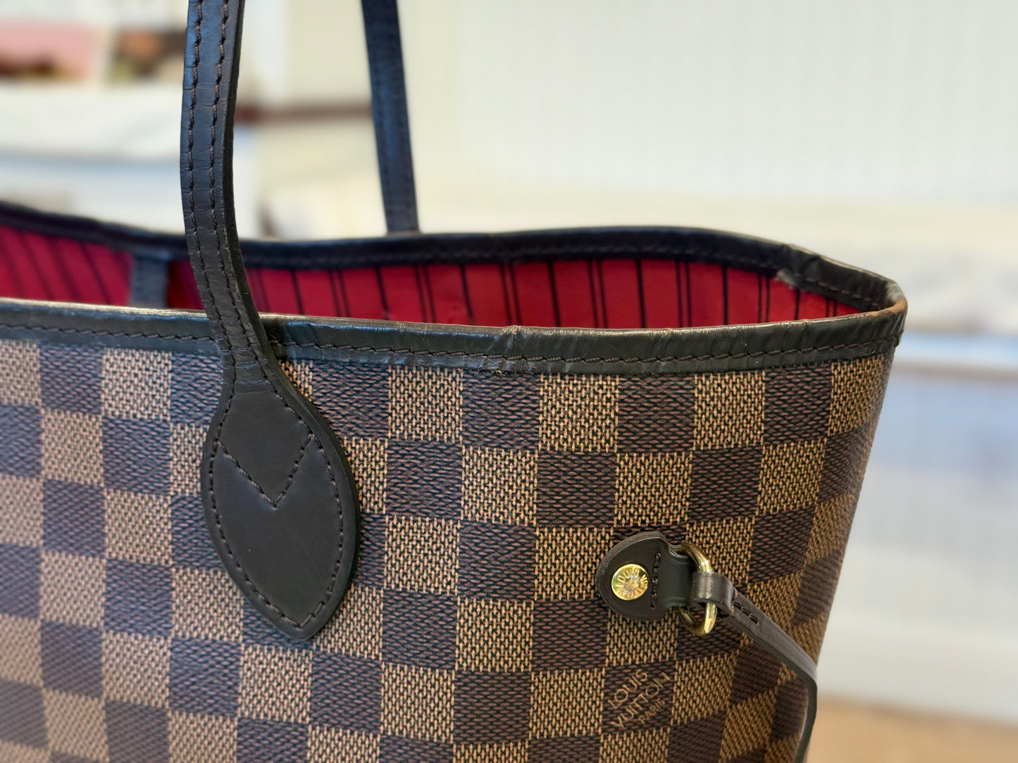 Louis Vuitton Neverfull MM Damier Ebene Cerise