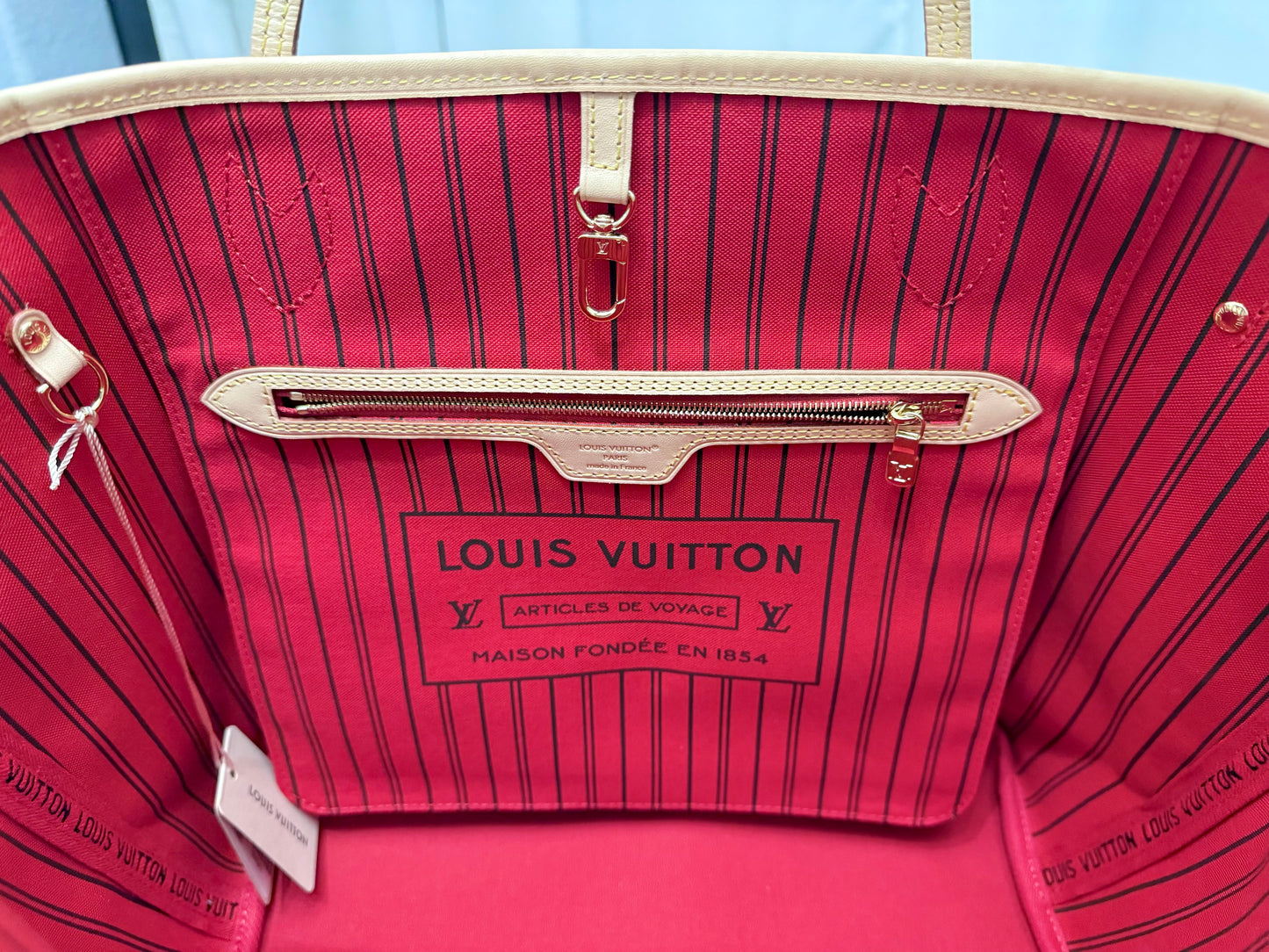 Louis Vuitton Neverfull MM Mono Cerise Bag Only