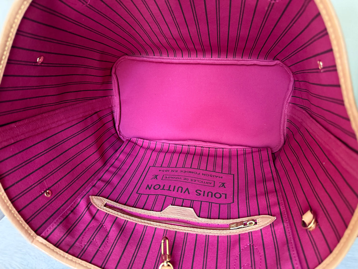 Louis Vuitton Neverfull MM Mono Pivoine Bag Only