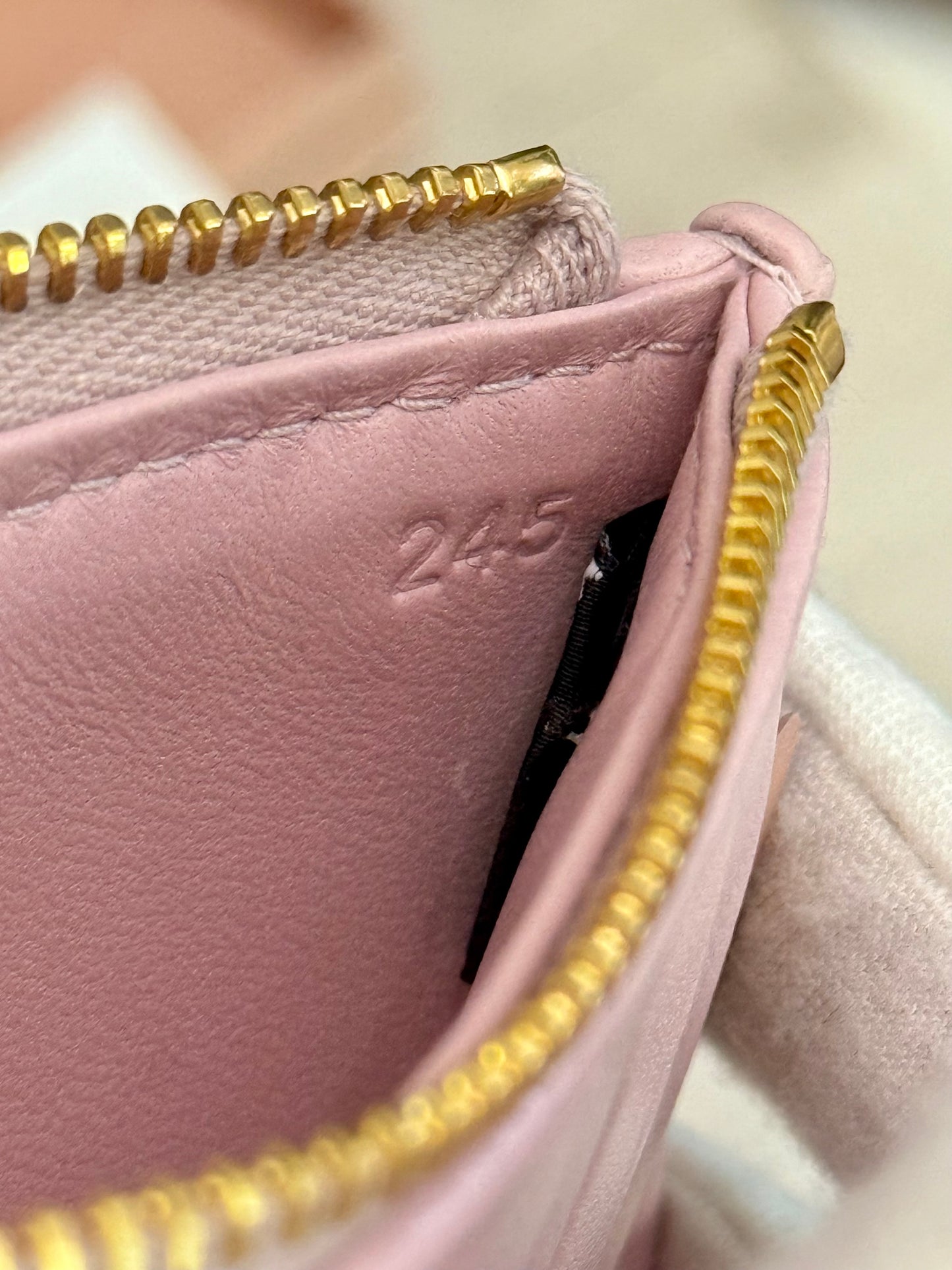 Miu Miu Matelasse Card Case Wallet in Pink