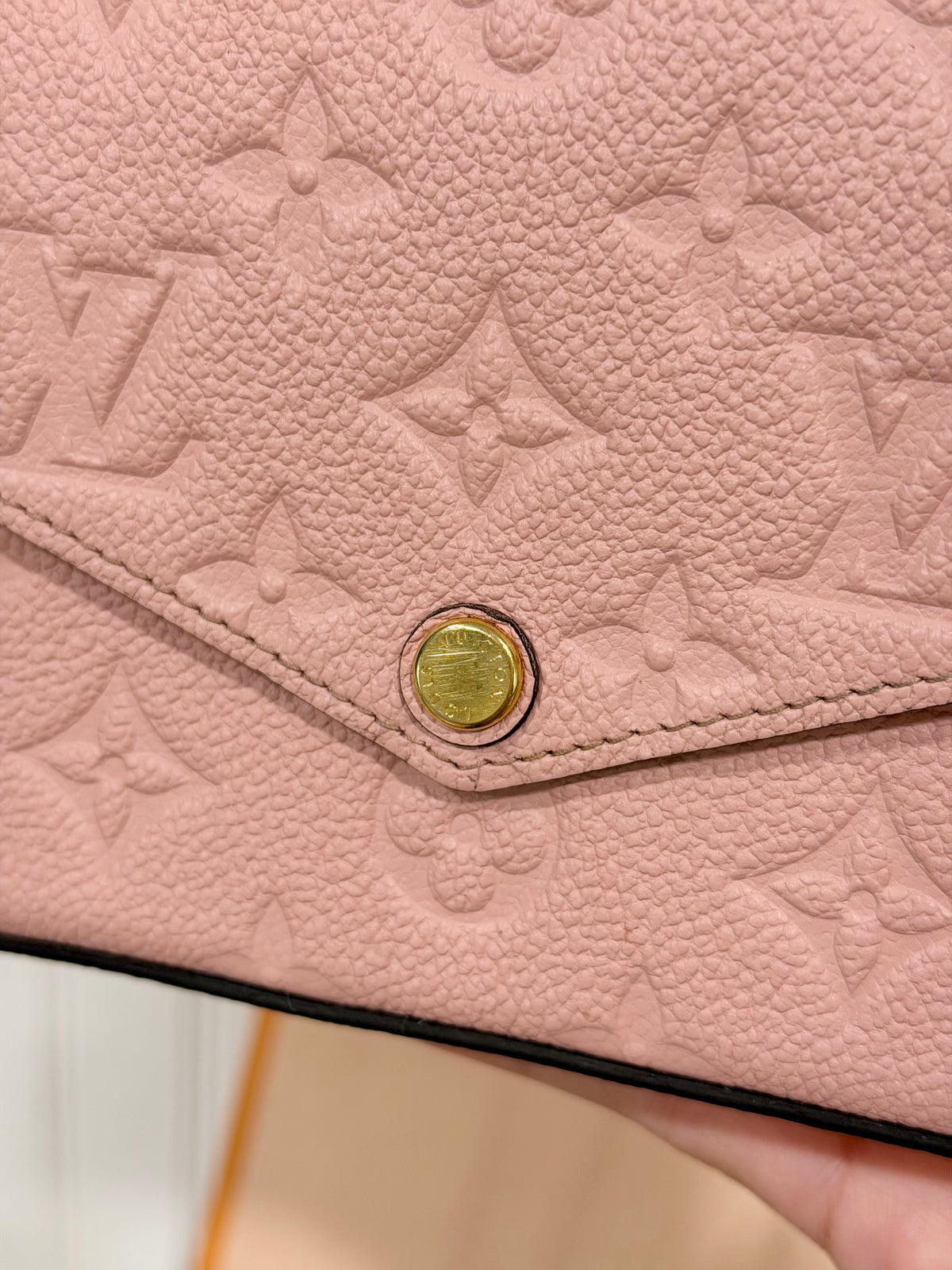 Louis Vuitton Felicie Pochette Empreinte Rose Poudre with Inserts