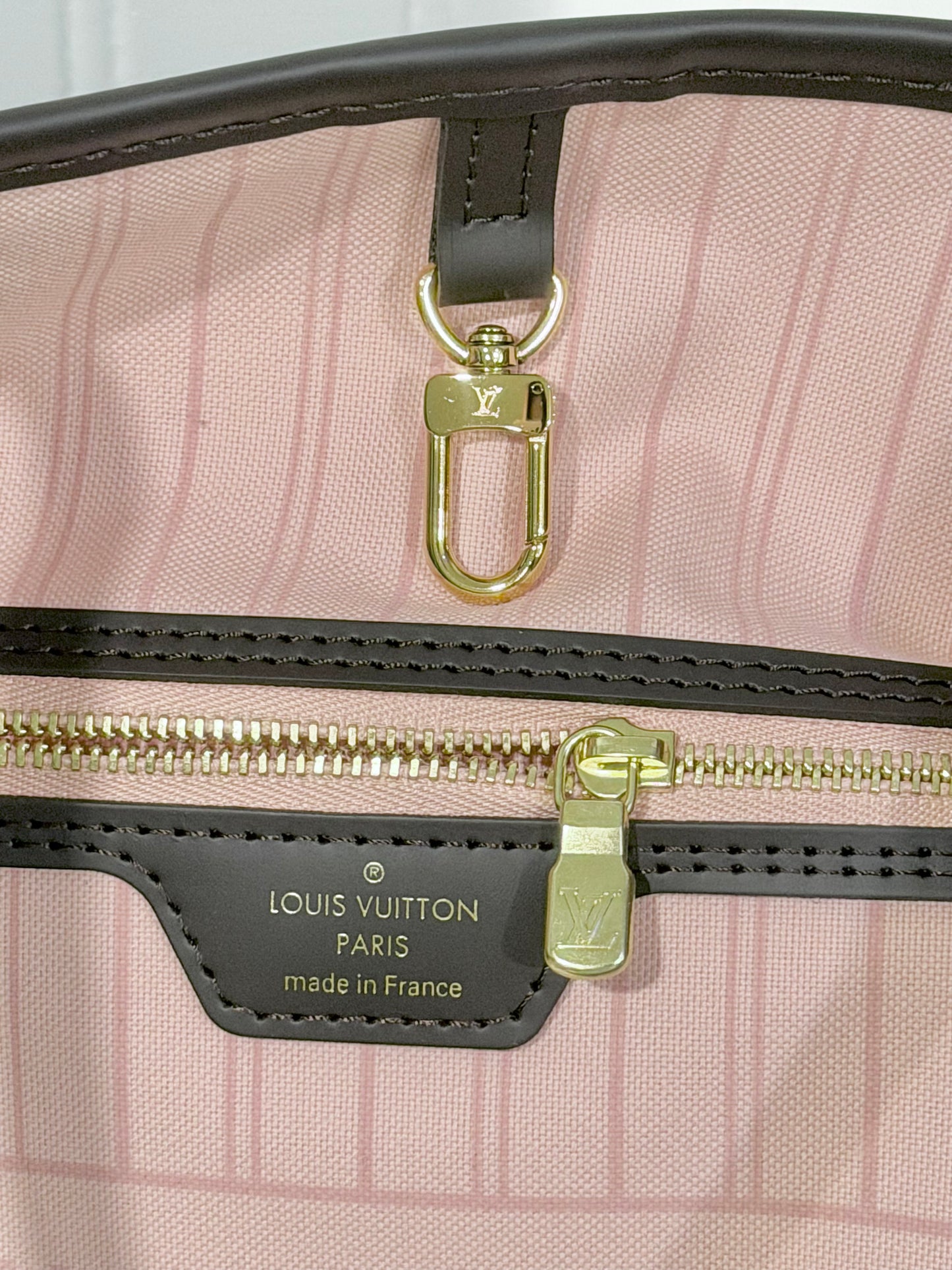 Louis Vuitton Neverfull MM Braided Damier Ebene Rose Quartz