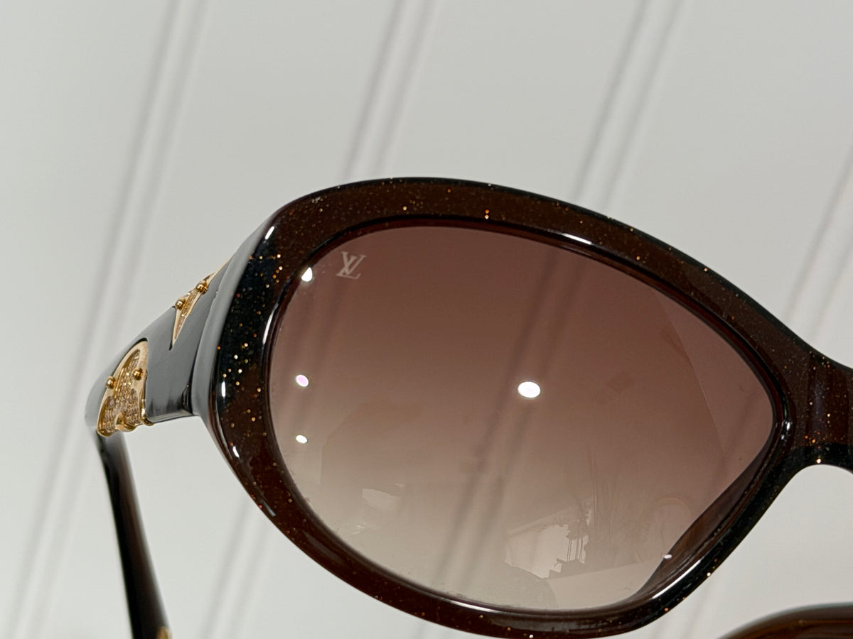 Louis Vuitton Brown Speckling Acetate Frame Iris PM Sunglasses-Z0332W