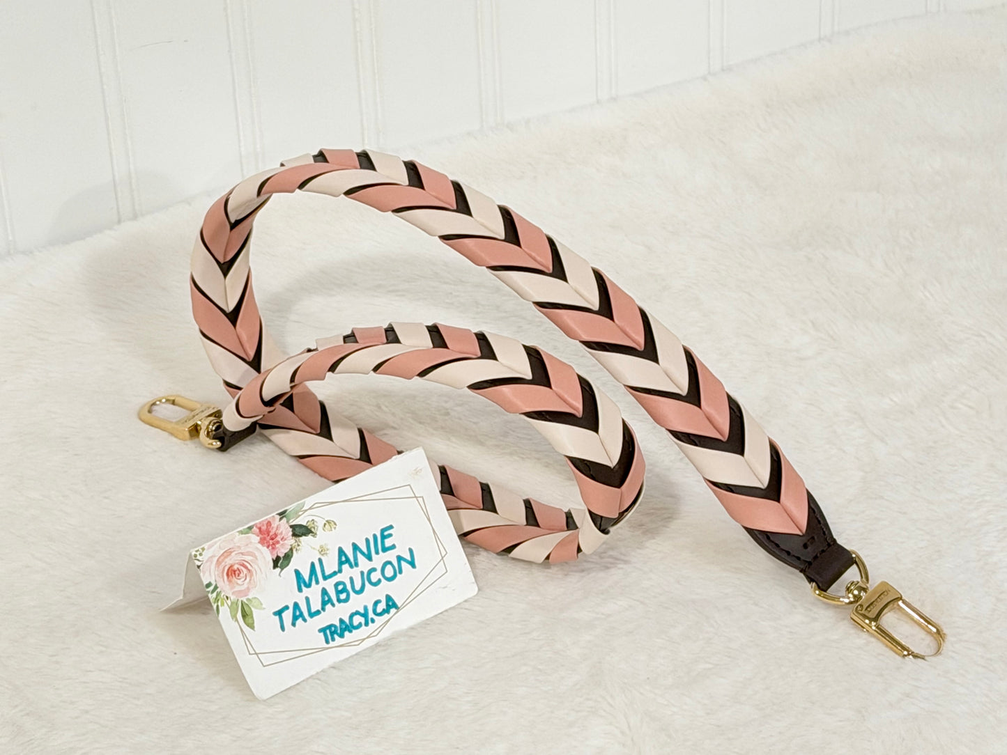 Louis Vuitton Neverfull MM Braided Damier Ebene Rose Quartz