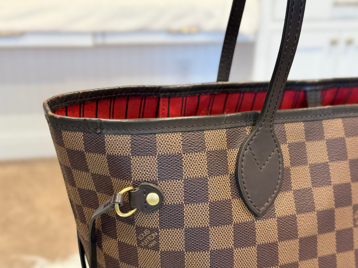 Louis Vuitton Neverfull MM Damier Ebene Cerise