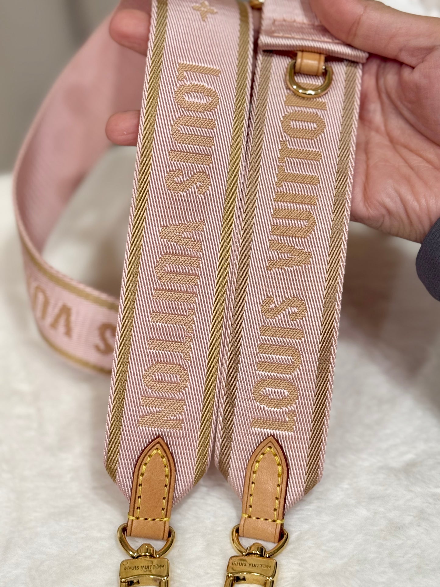 Louis Vuitton Guitar Jacquard Light Pink Adjustable Strap