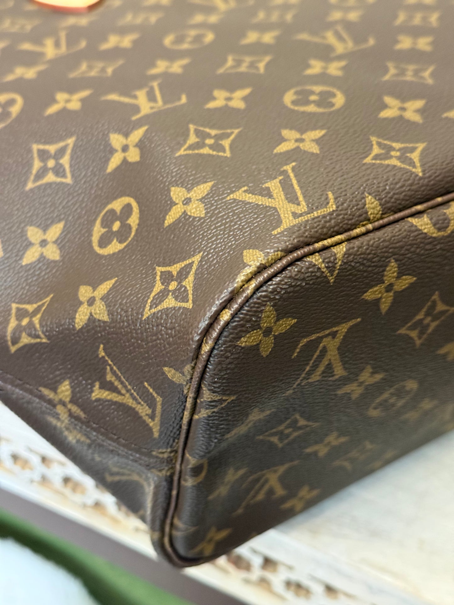 Louis Vuitton Neverfull MM Mono Beige Bag Only