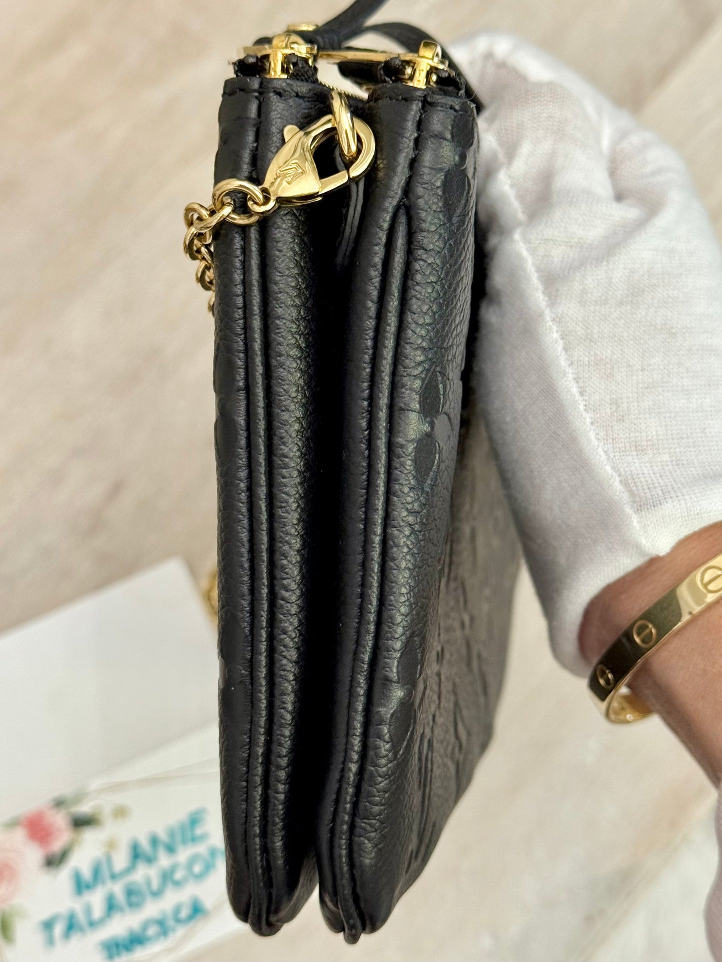 Louis Vuitton Double Zip Pochette Black Empreinte