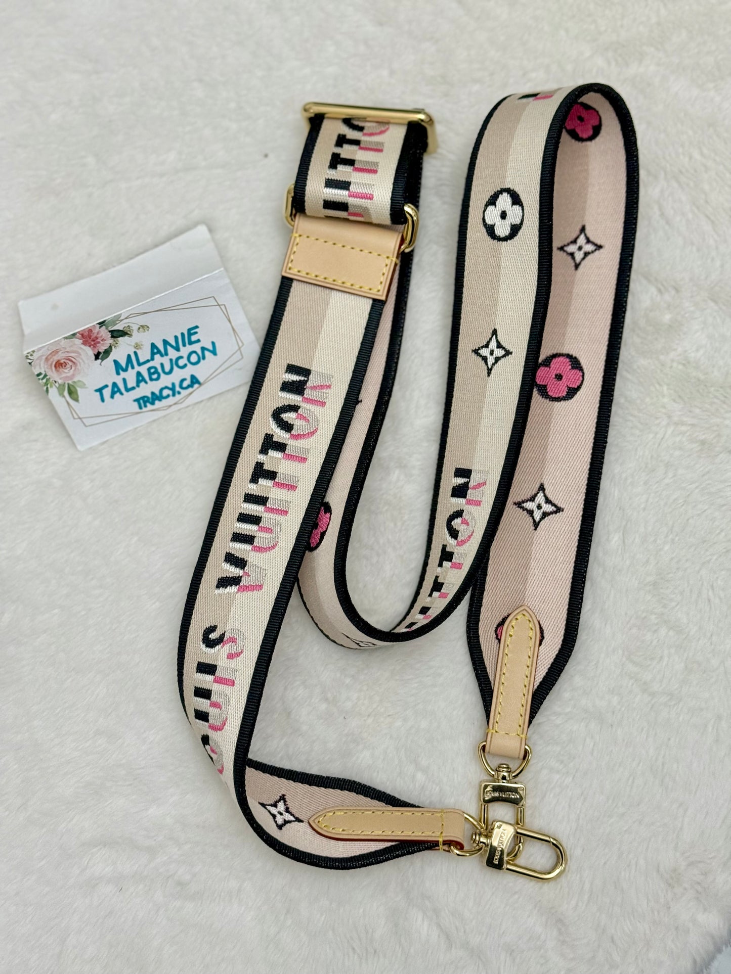 Louis Vuitton Speedy 20 Mono Black/Pink Adjustable Strap