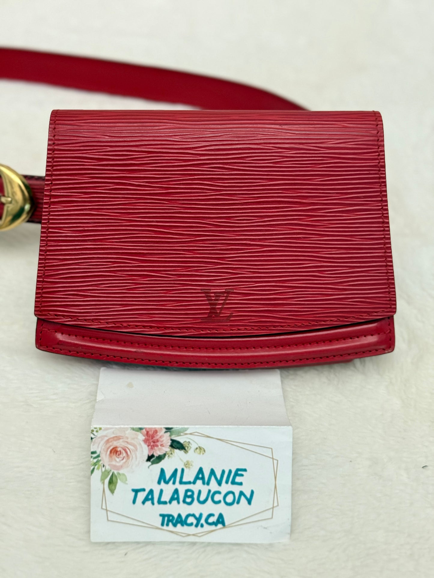 Red Epi Pochette Ceinture Tilsitt Belt and Pouch Vintage