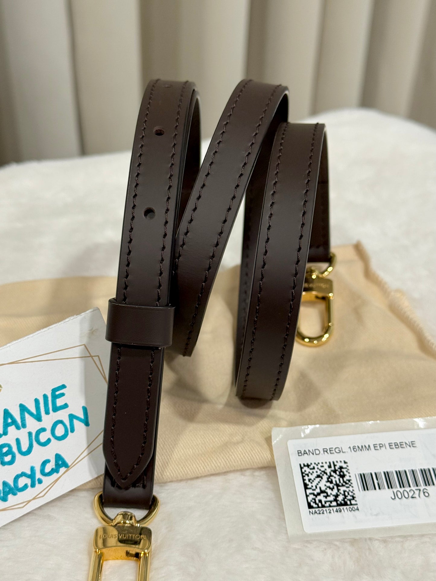 Louis Vuitton Bandouliere Adjustable Strap 16 mm Ebene J00276