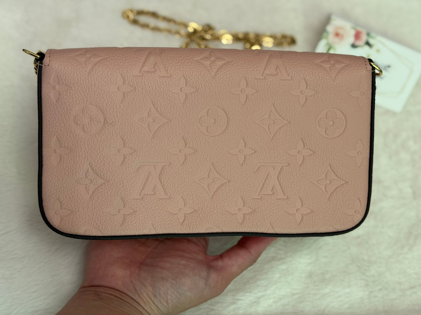 Louis Vuitton Felicie Pochette in Empreinte Rose Poudre Bag Only
