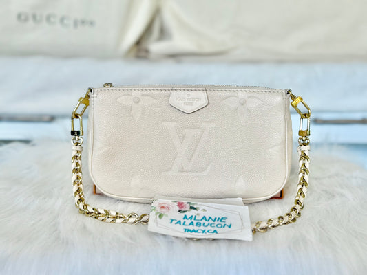 Louis Vuitton Small Pochette Giant Empreinte Cream from MPA