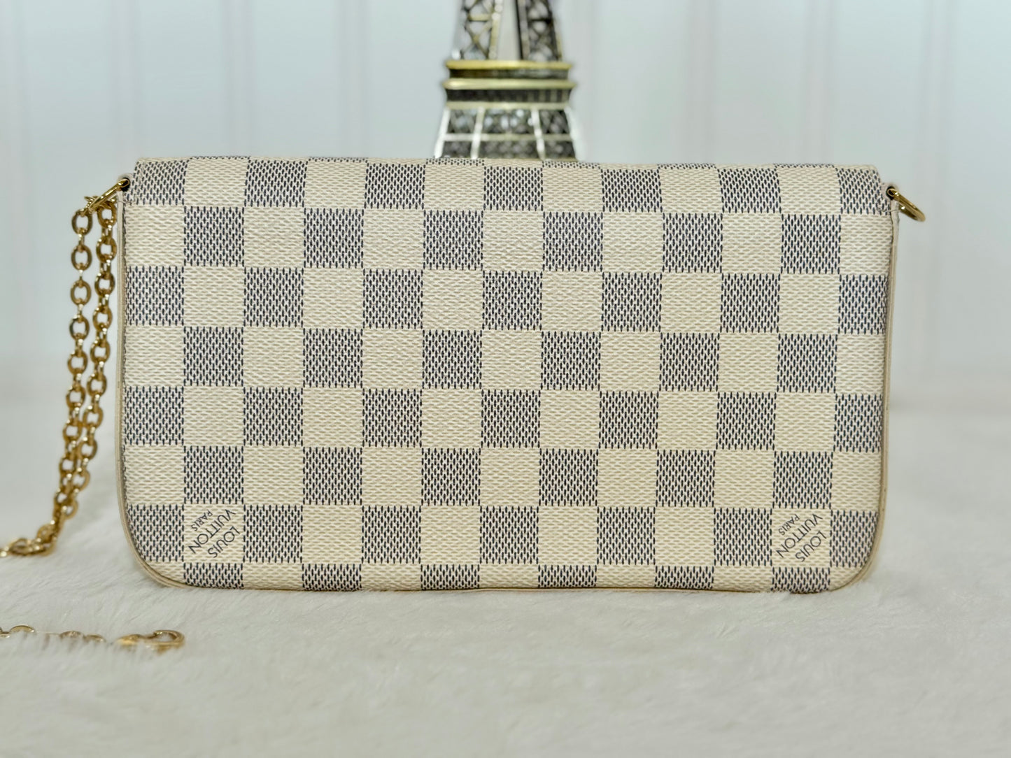 Louis Vuitton Pochette Felicie Damier Azur Rose Ballerine