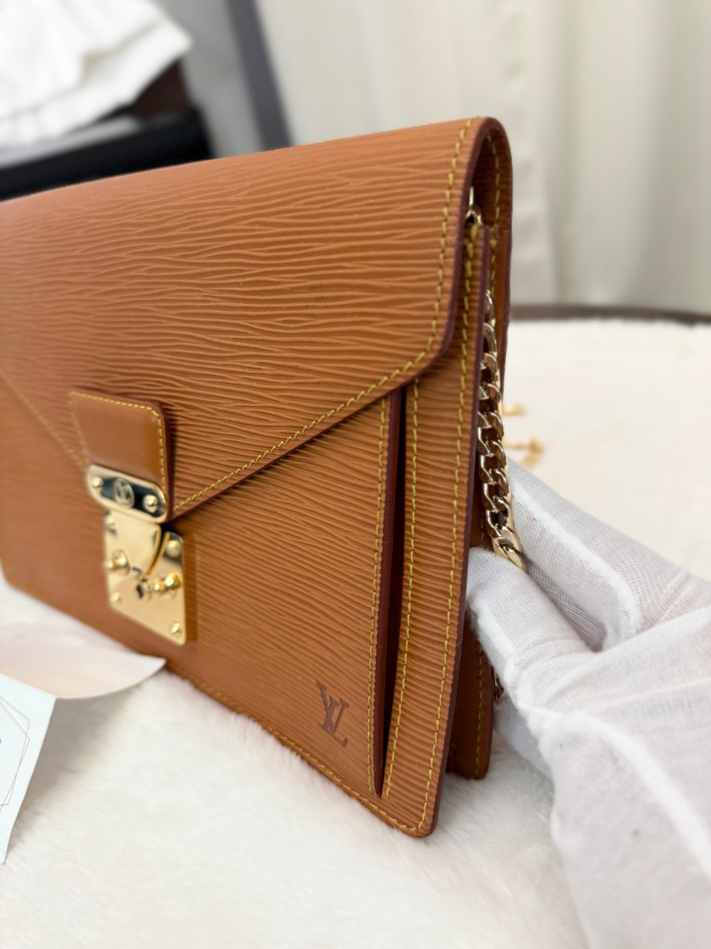 Louis Vuitton Sellier Dragonne Epi Clutch/Pochette Light Brown