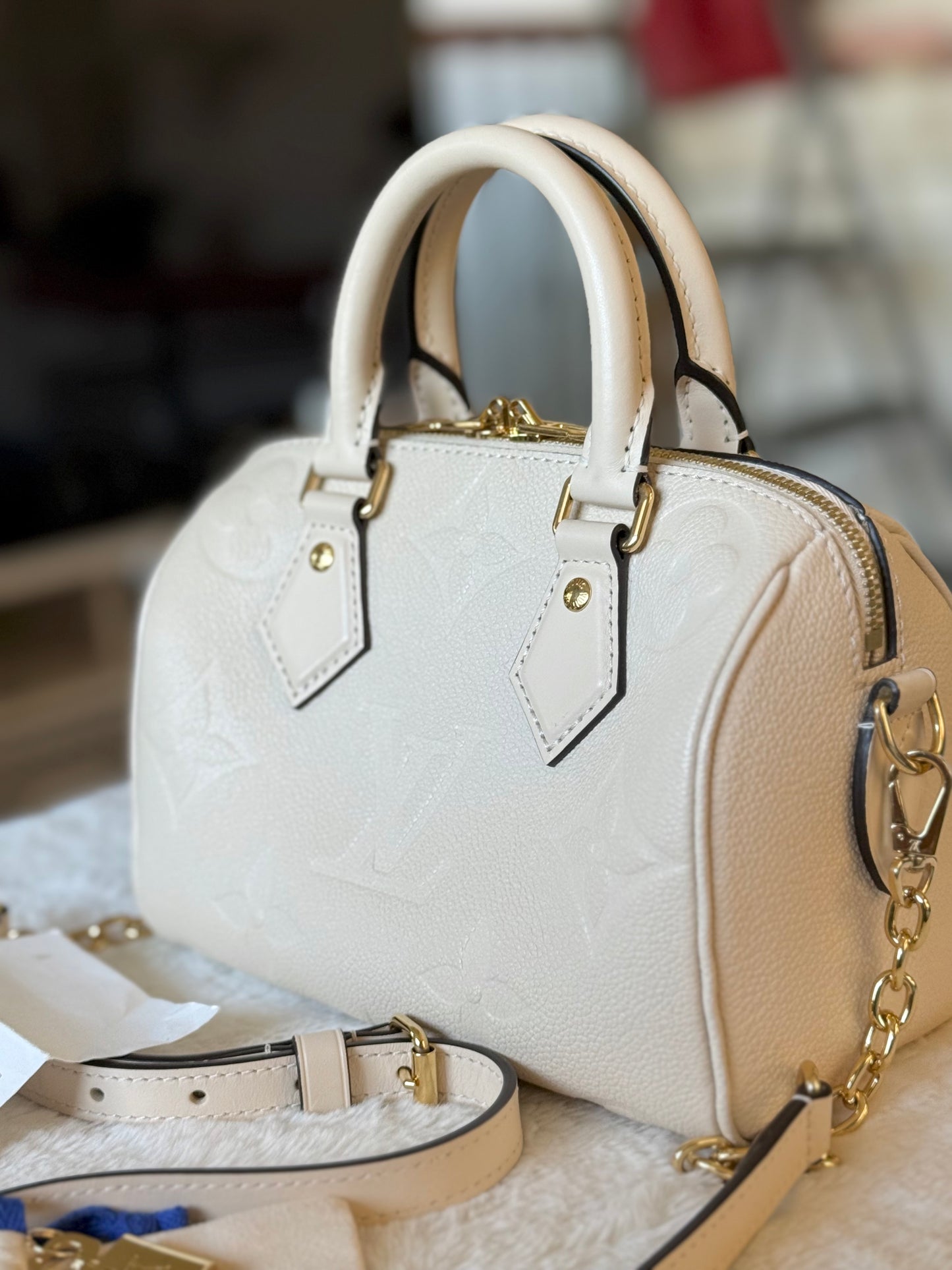 Speedy Bandouliere 20 Mono Giant Empreinte Creme