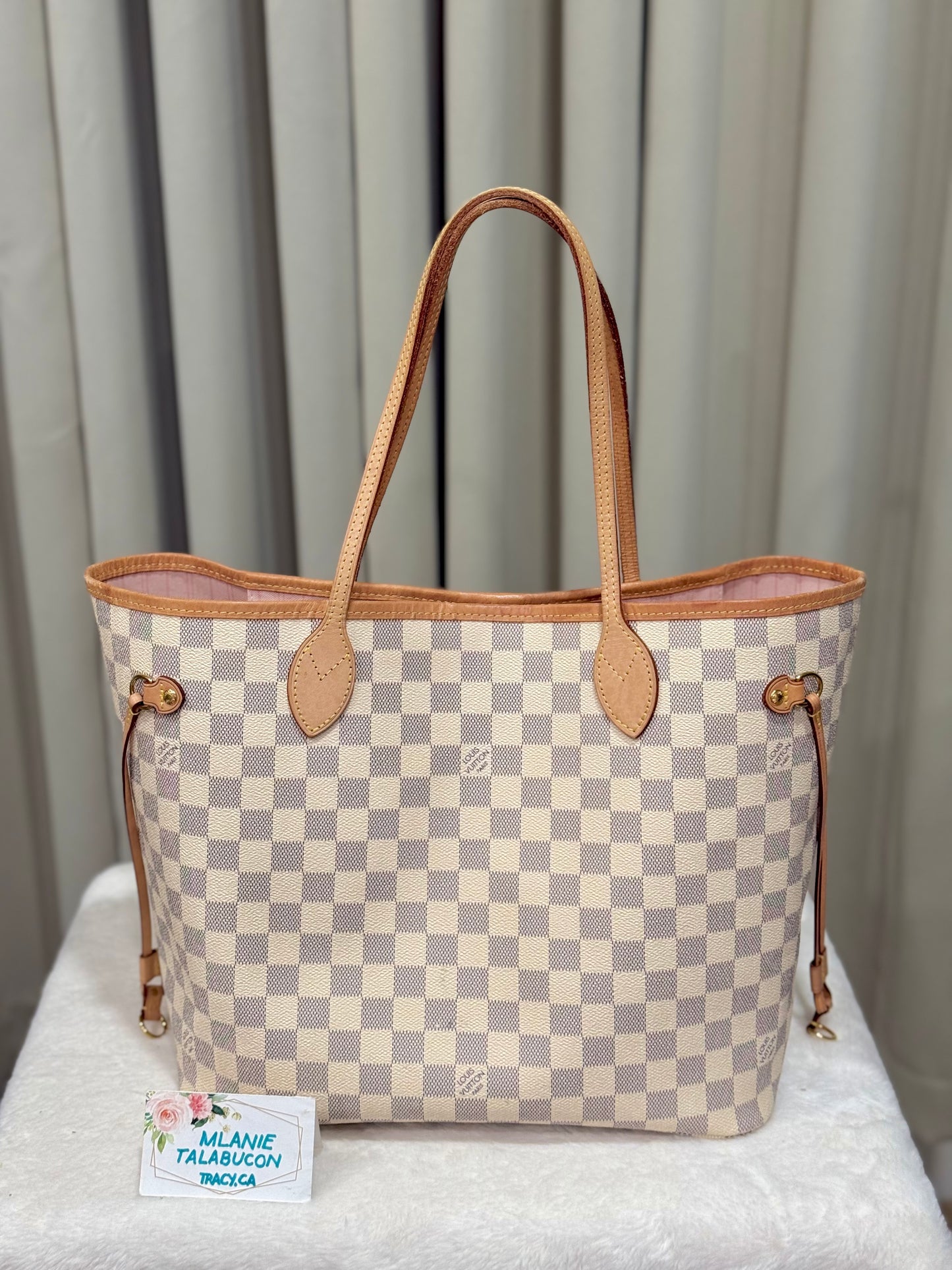 Louis Vuitton Neverfull MM Damier Azur Rose Ballerine