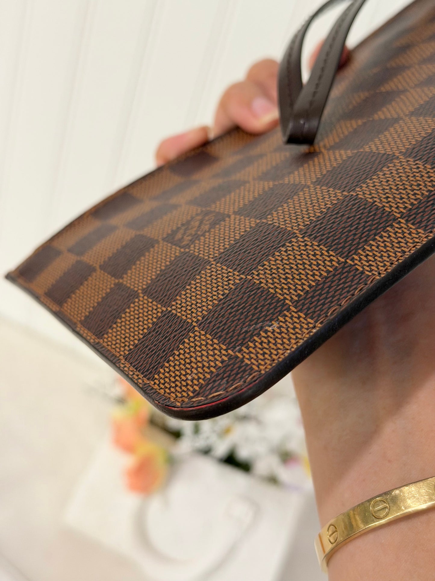 Louis Vuitton Neverfull MM DE Set (Bag and Pouch)