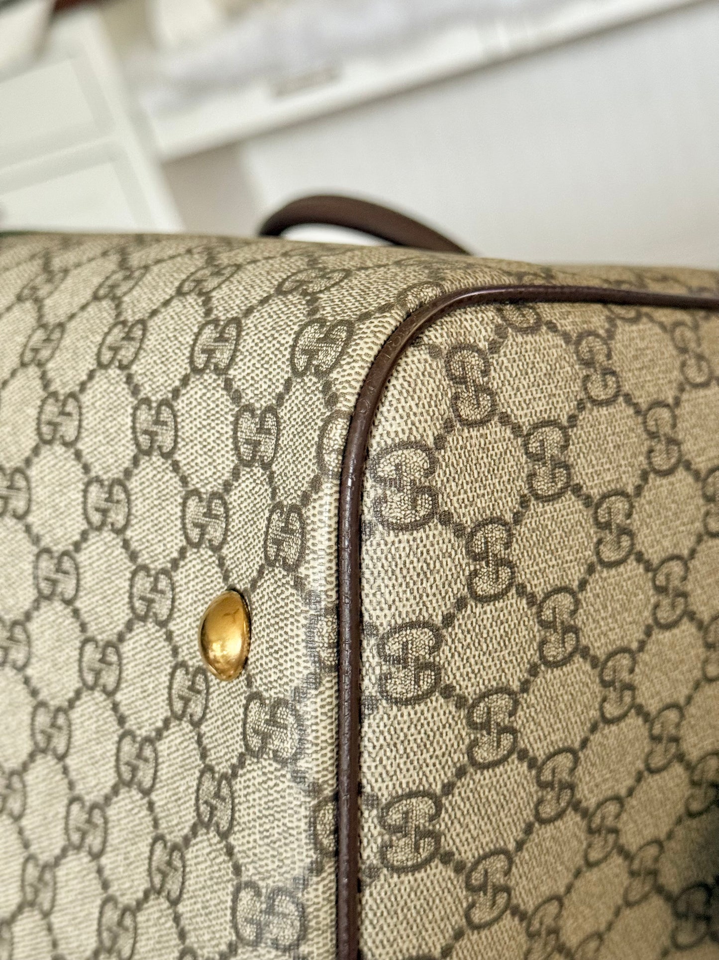 Gucci Ophidia GG Carry-On Supreme Beige Canvas Duffel/Luggage