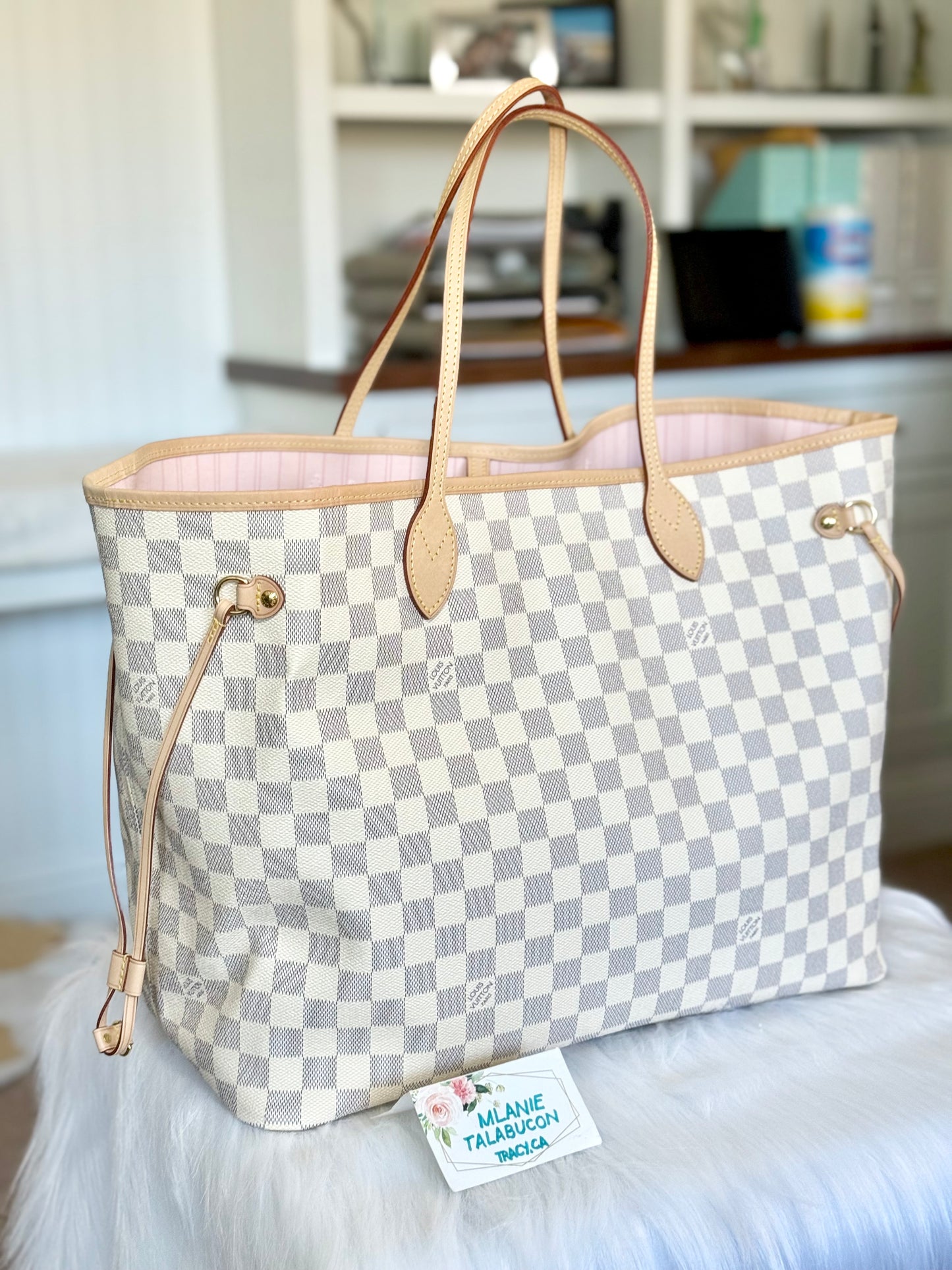 Louis Vuitton Neverfull GM in Damier Azur  Rose Ballerine MINT