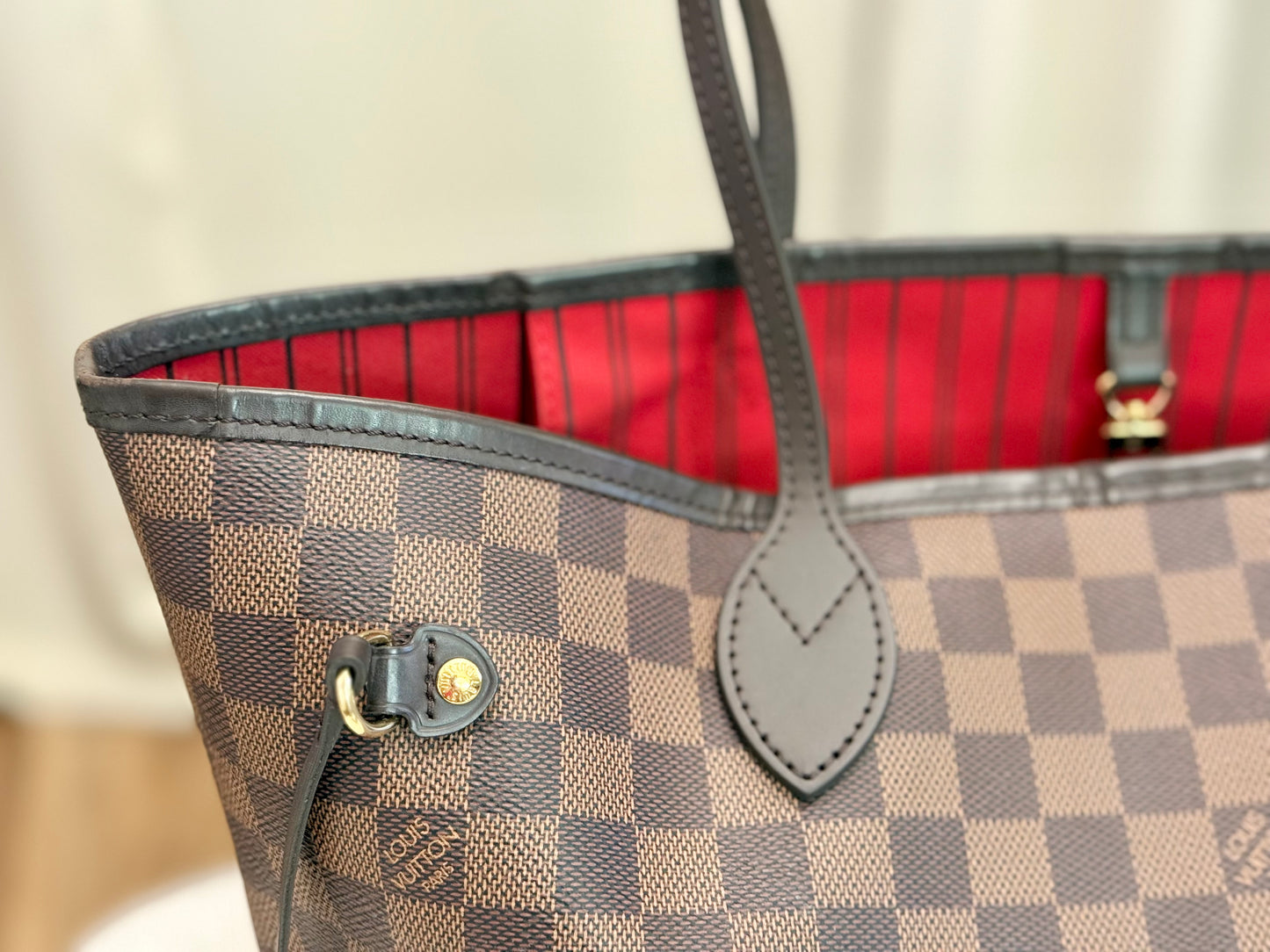 Louis Vuitton Neverfull MM Damier Ebene Bag Only